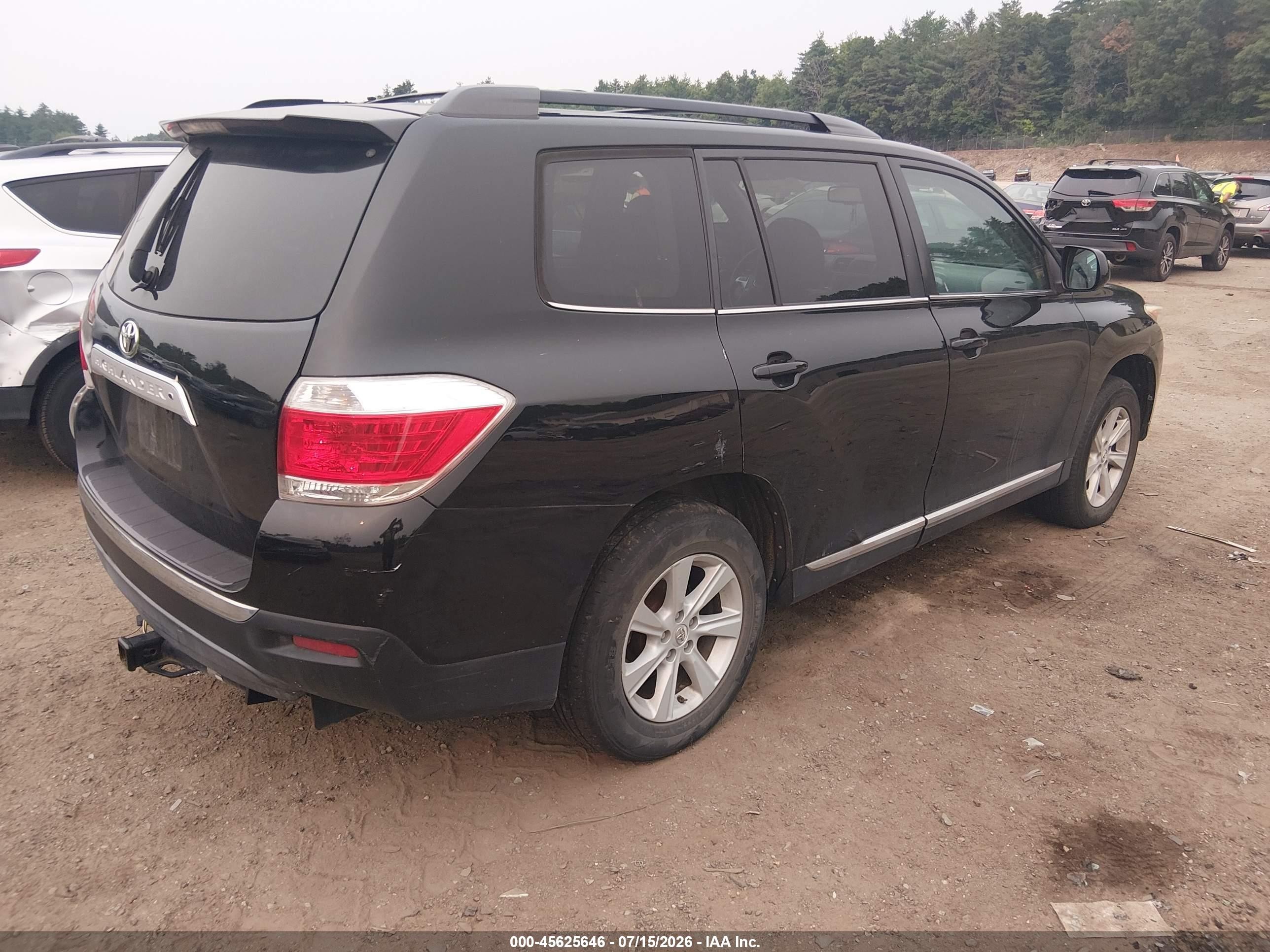 2013 Toyota Highlander Se V6 Black vin: 5TDBK3EH7DS199439