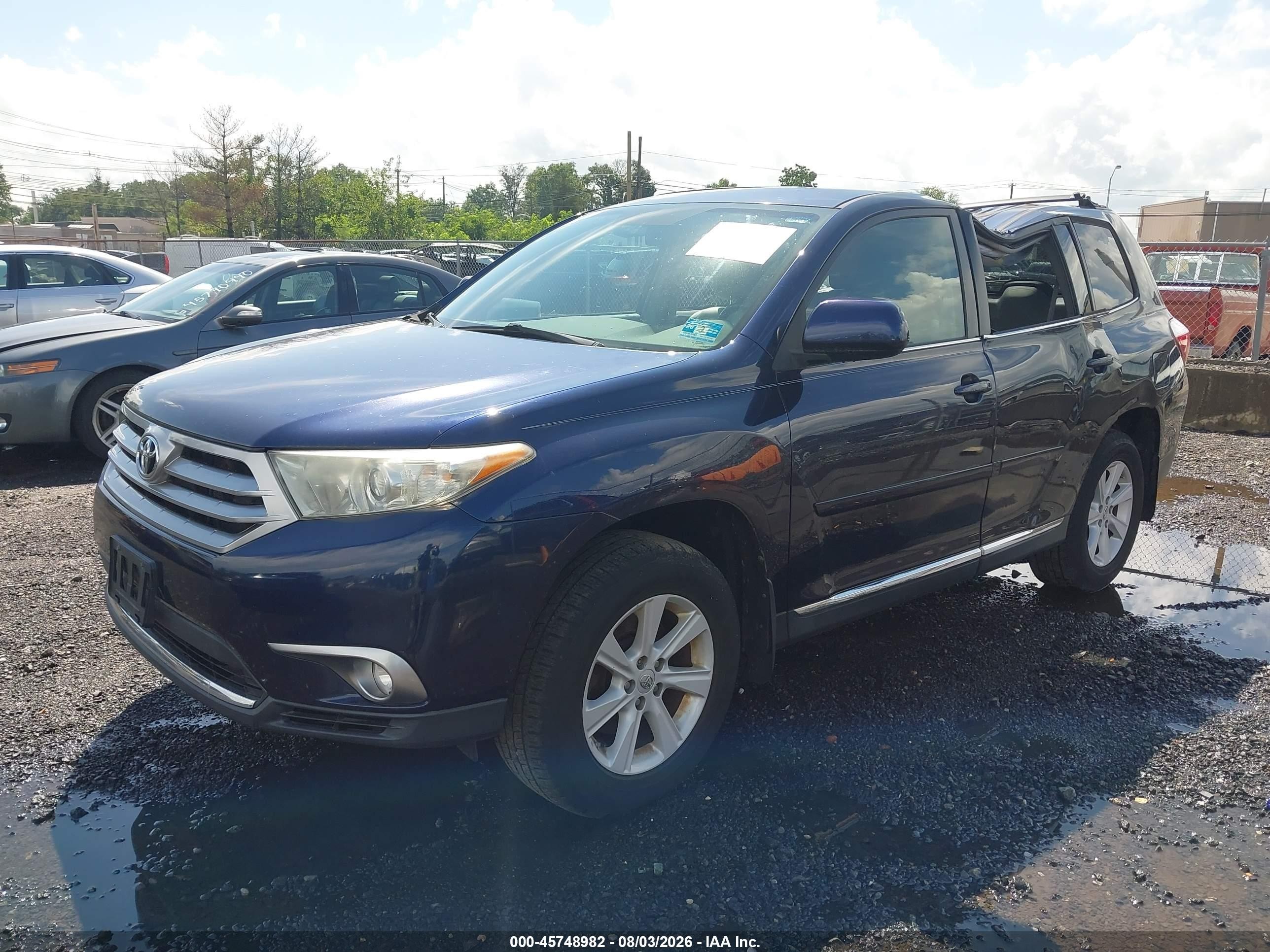 2013 Toyota Highlander Se V6 Dark Blue vin: 5TDBK3EH7DS215347