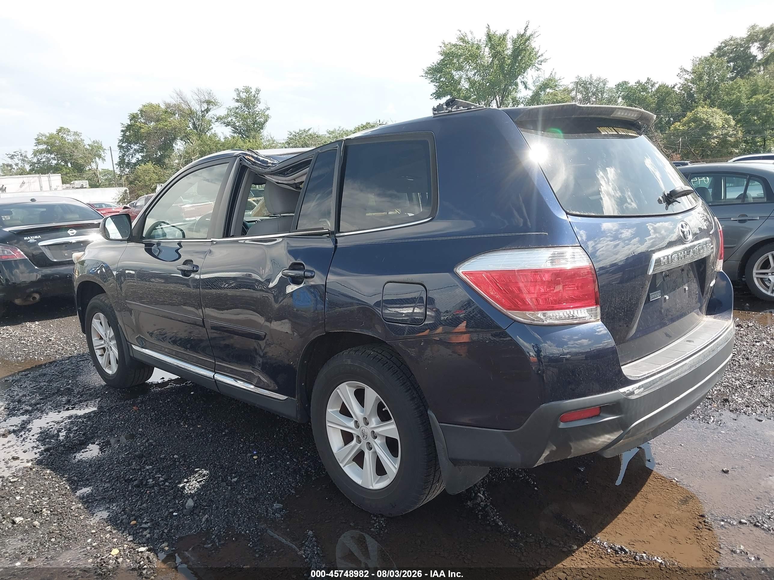 2013 Toyota Highlander Se V6 Dark Blue vin: 5TDBK3EH7DS215347