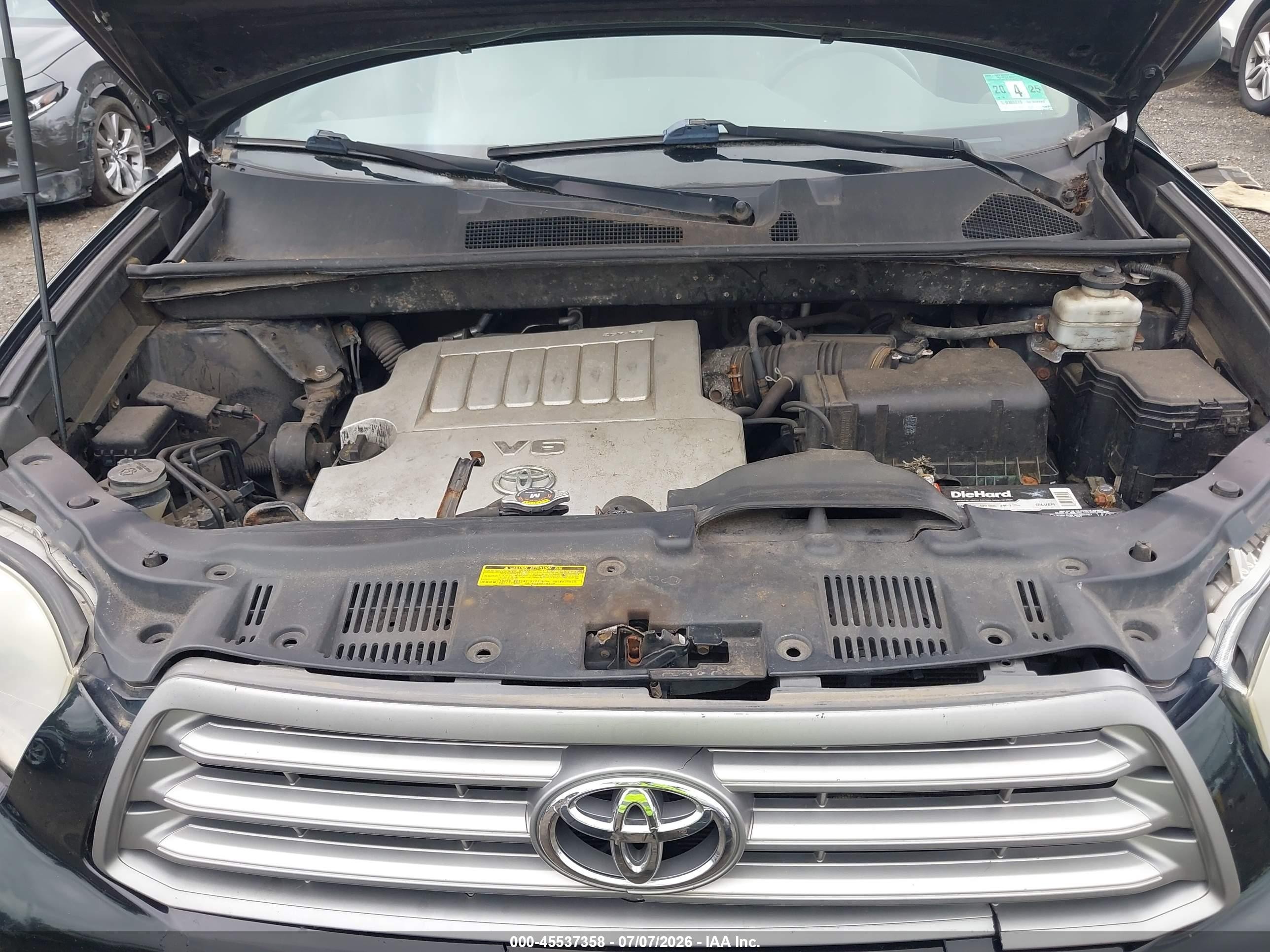 2010 Toyota Highlander Base V6 Черный vin: 5TDBK3EH8AS007814