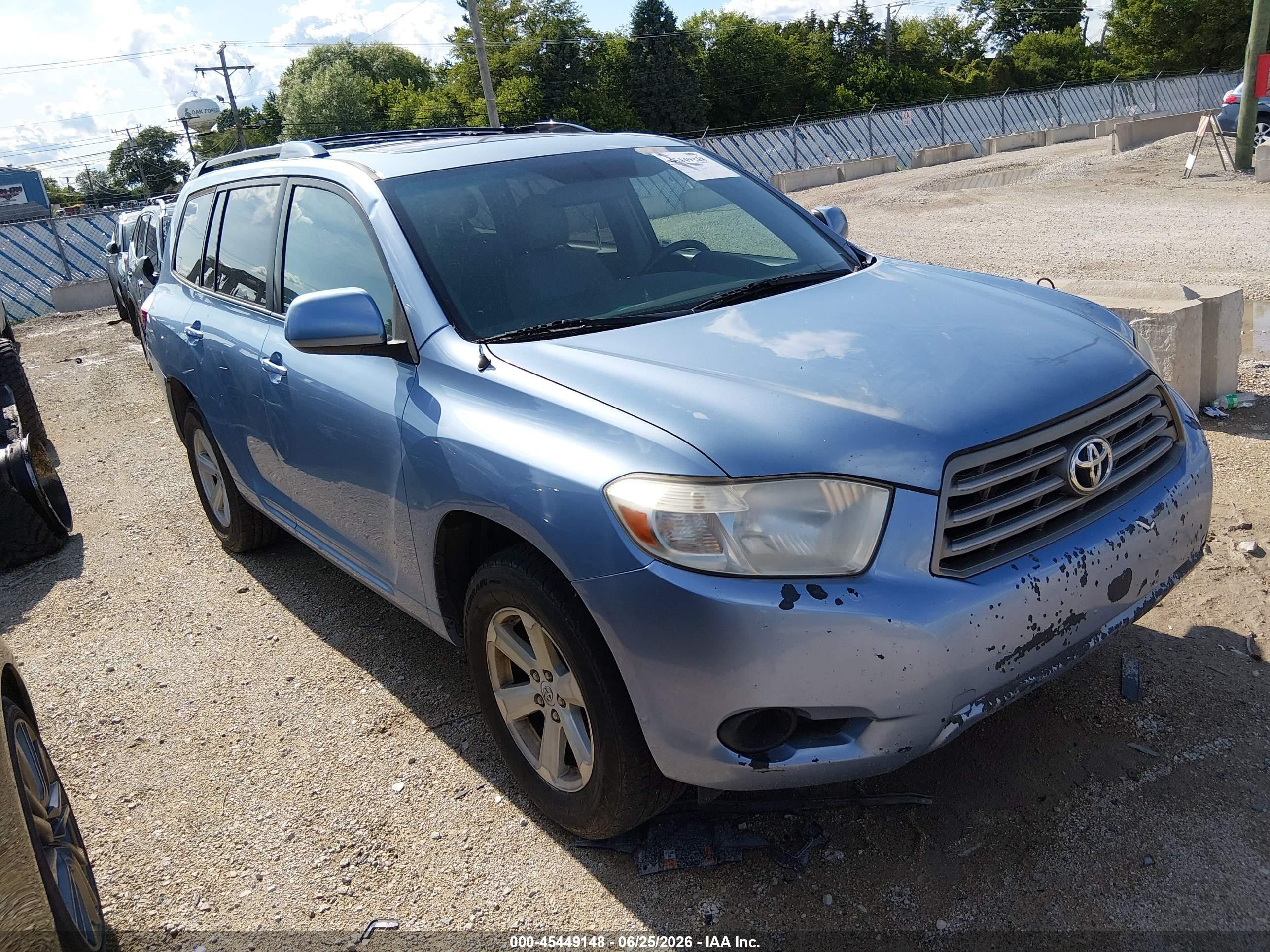 2010 Toyota Highlander Base V6 Blue vin: 5TDBK3EH8AS015069