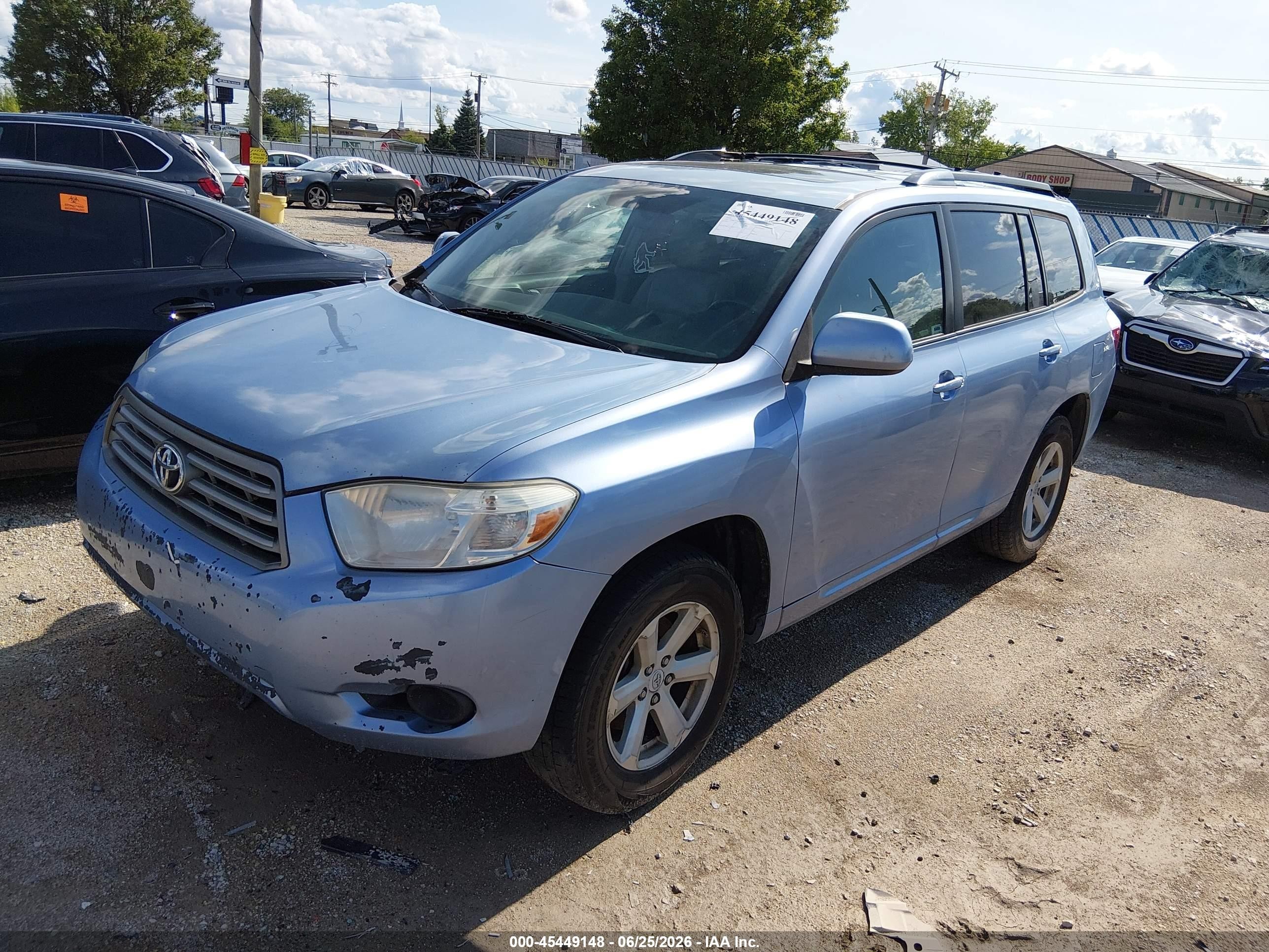 2010 Toyota Highlander Base V6 Blue vin: 5TDBK3EH8AS015069