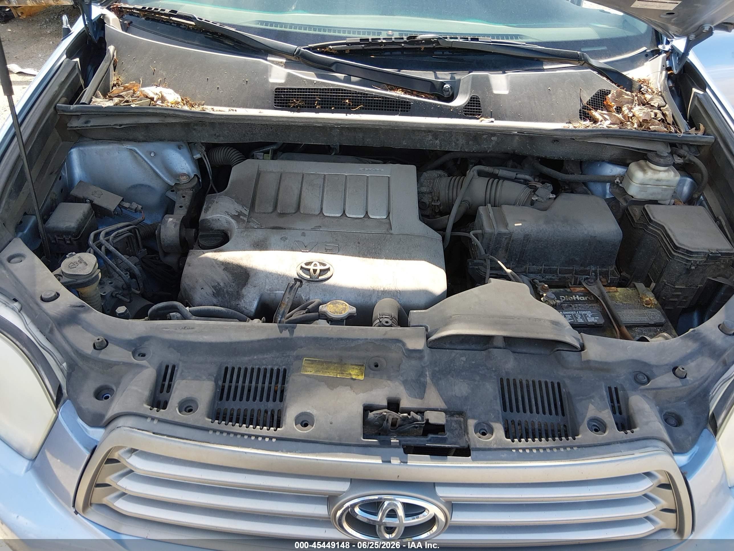2010 Toyota Highlander Base V6 Blue vin: 5TDBK3EH8AS015069