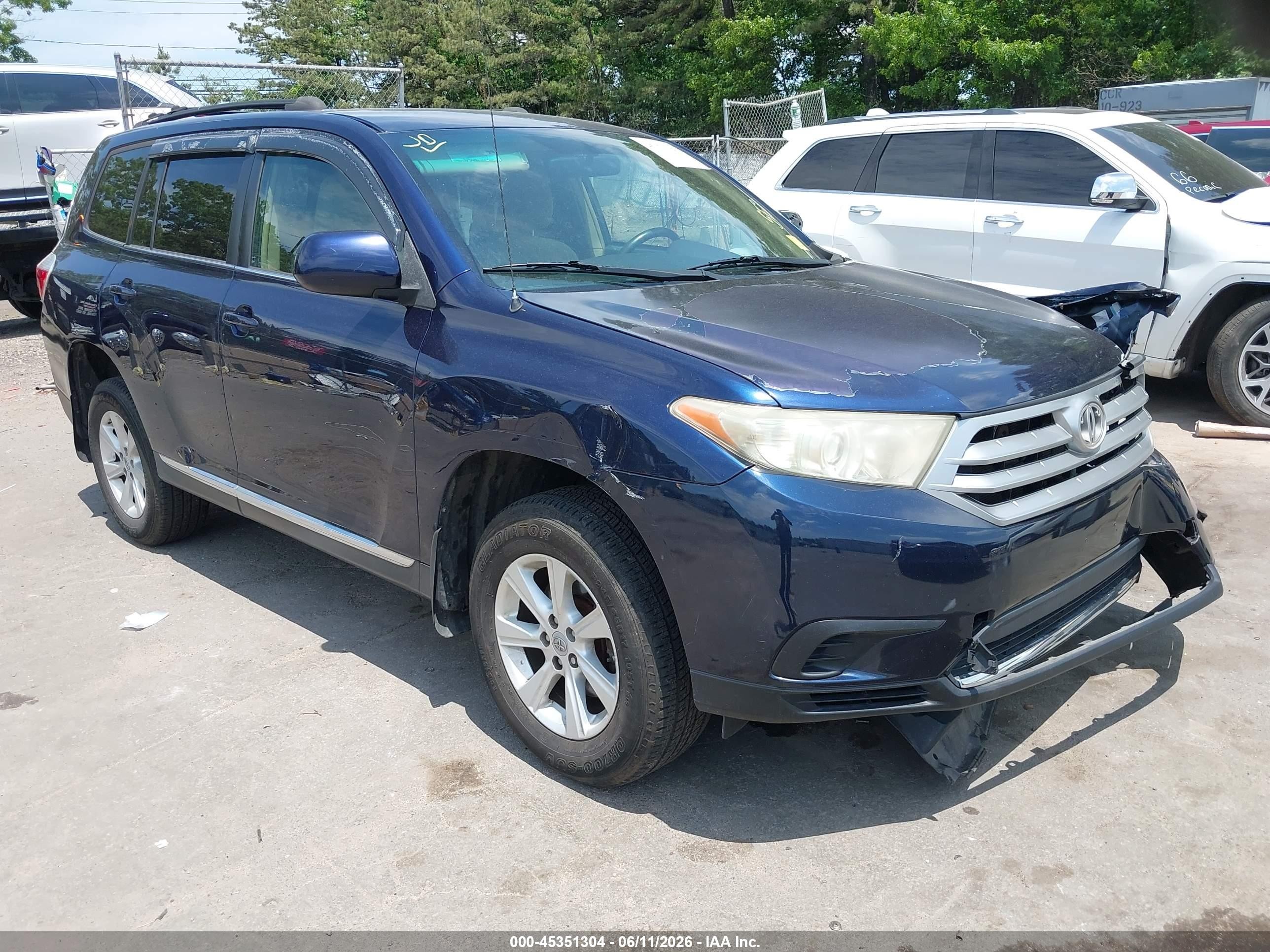 2011 Toyota Highlander Base V6 Dark Blue vin: 5TDBK3EH8BS077847