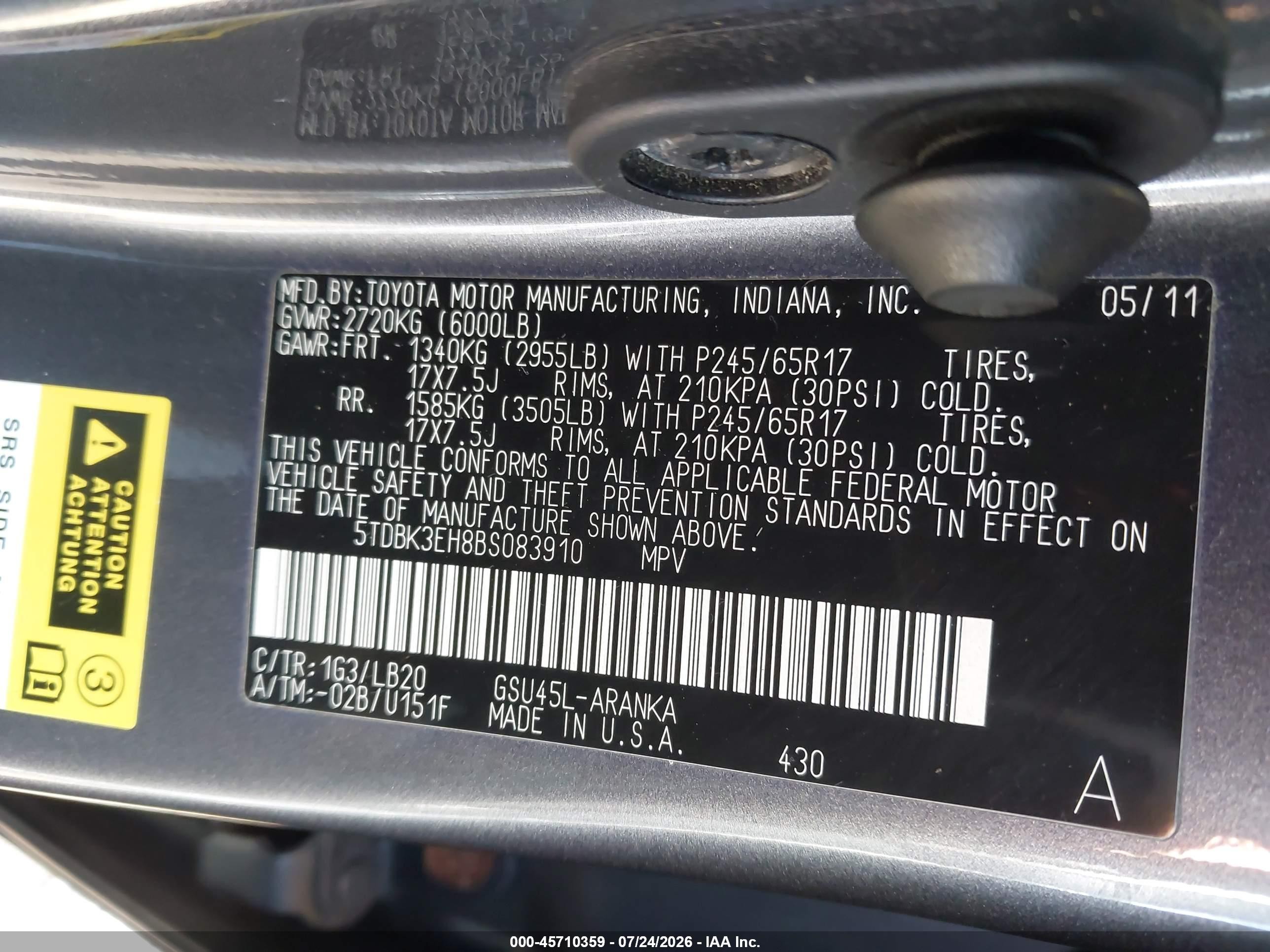 2011 Toyota Highlander Se V6 Gray vin: 5TDBK3EH8BS083910