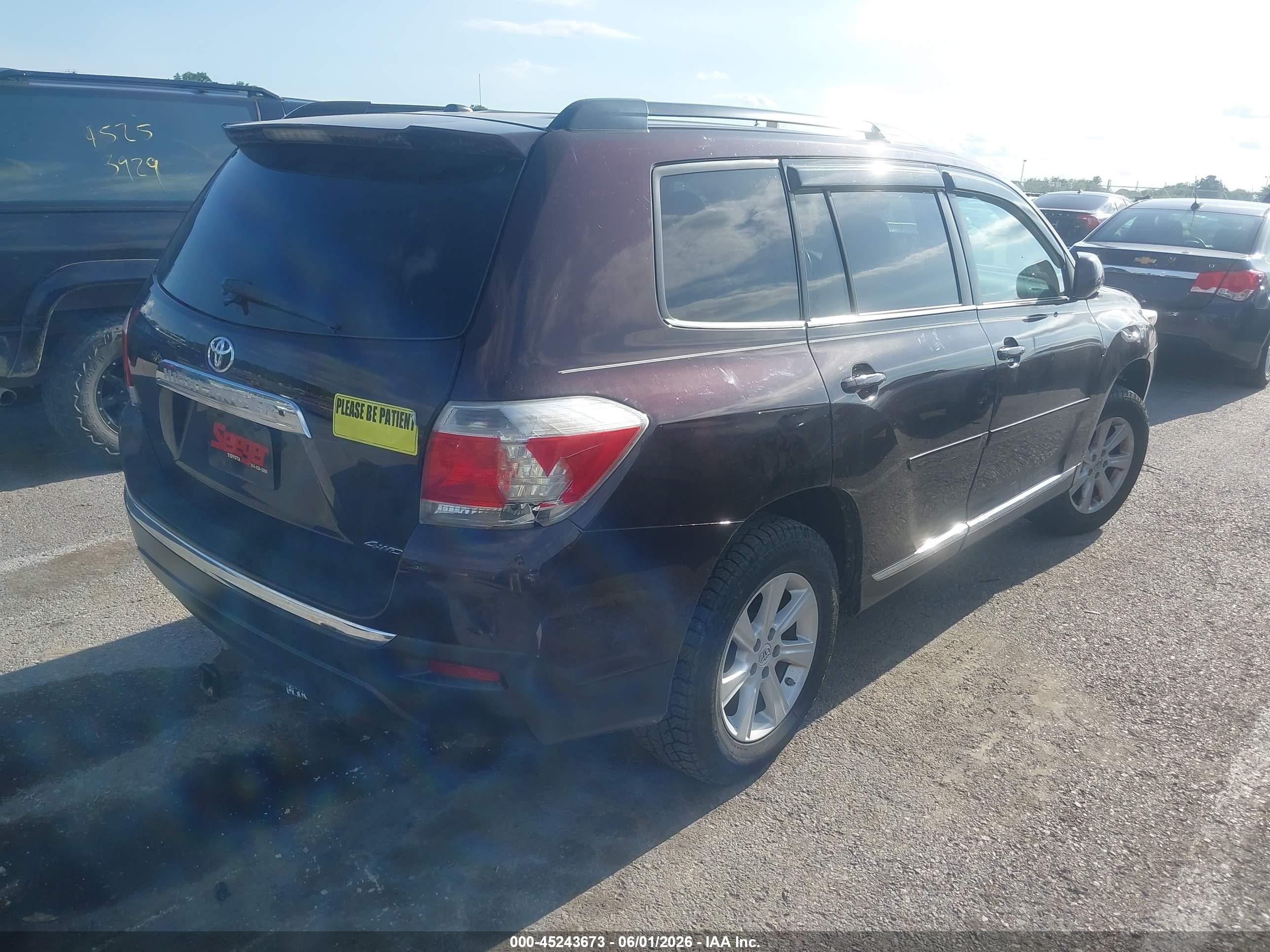 2012 Toyota Highlander Se V6 Burgundy vin: 5TDBK3EH8CS133402