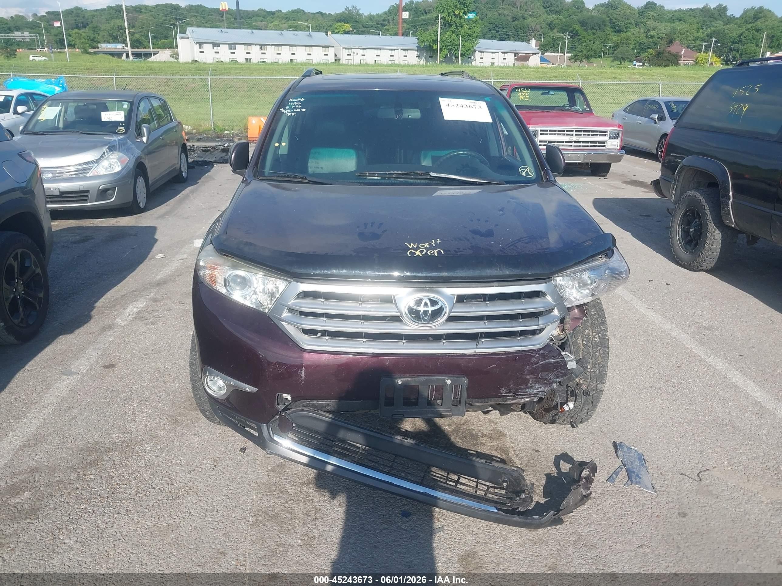 2012 Toyota Highlander Se V6 Burgundy vin: 5TDBK3EH8CS133402