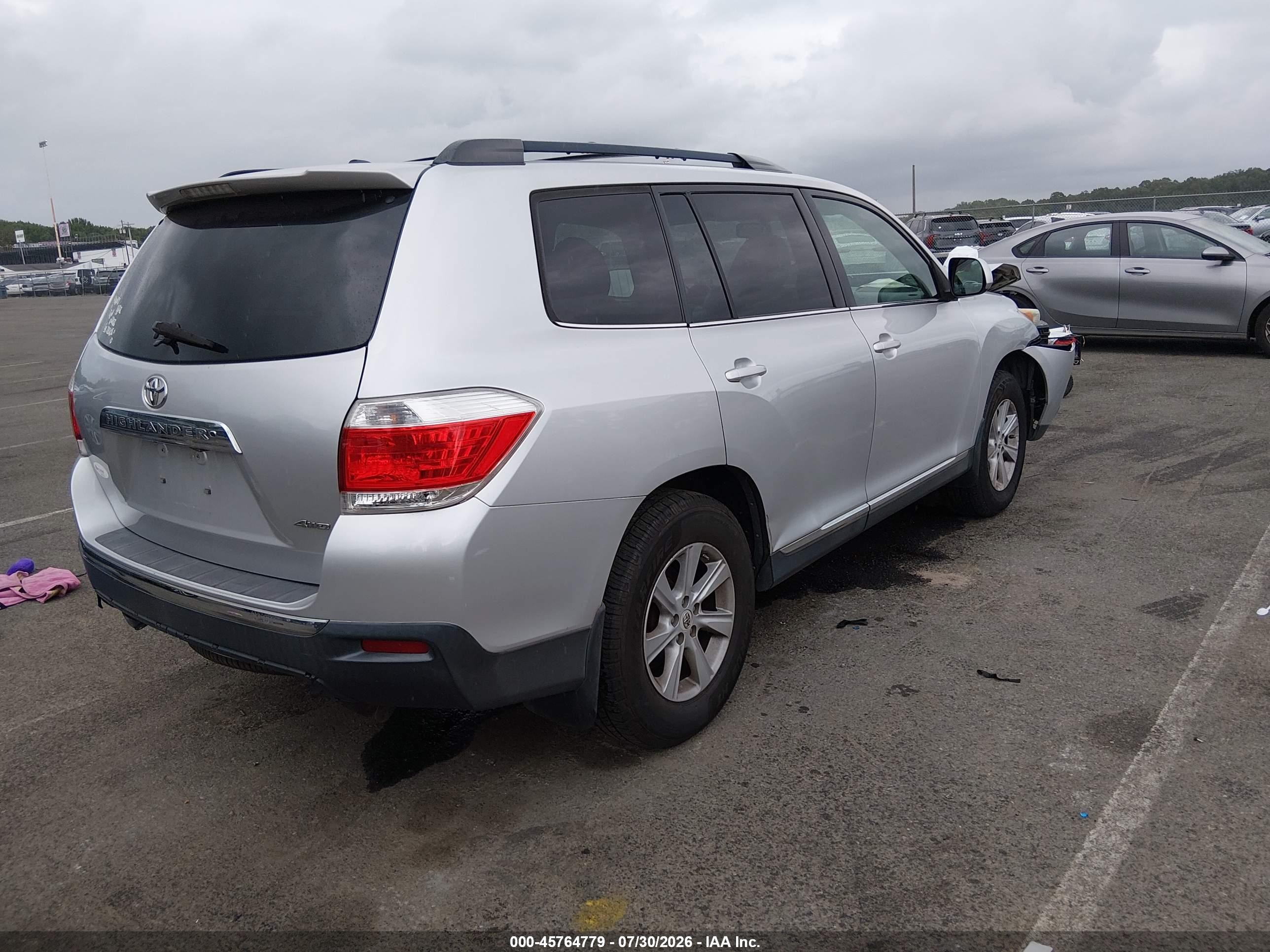 2012 Toyota Highlander Se Серый vin: 5TDBK3EH8CS145825