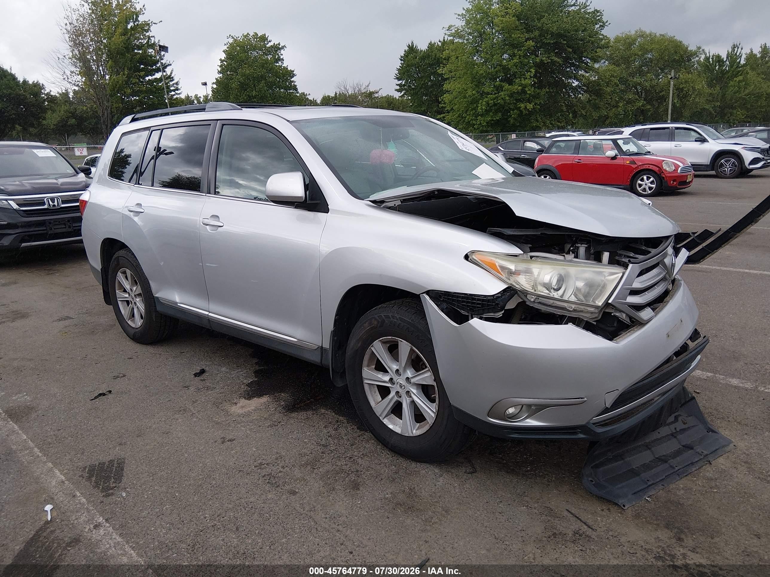 2012 Toyota Highlander Se Серый vin: 5TDBK3EH8CS145825