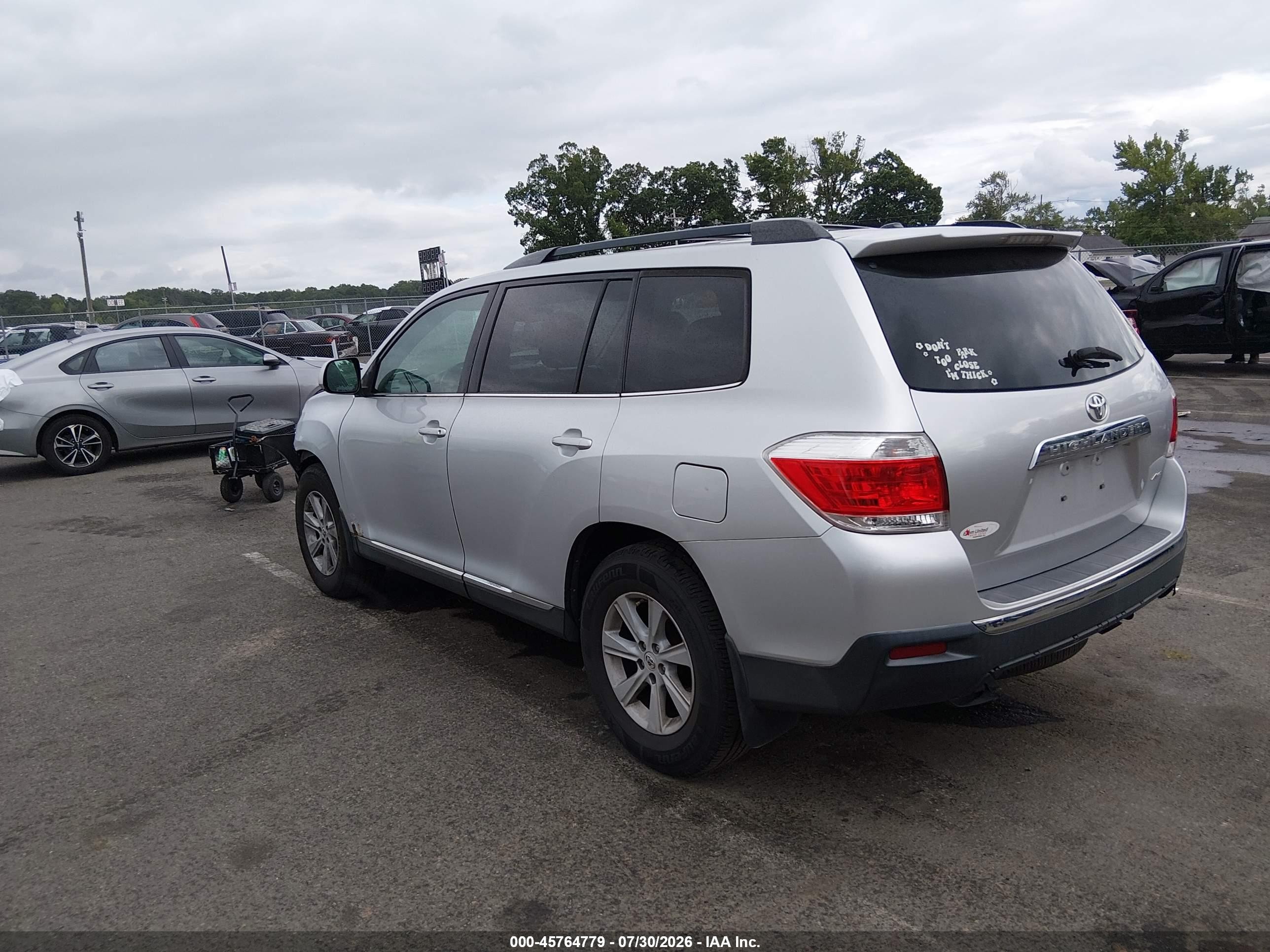2012 Toyota Highlander Se Серый vin: 5TDBK3EH8CS145825