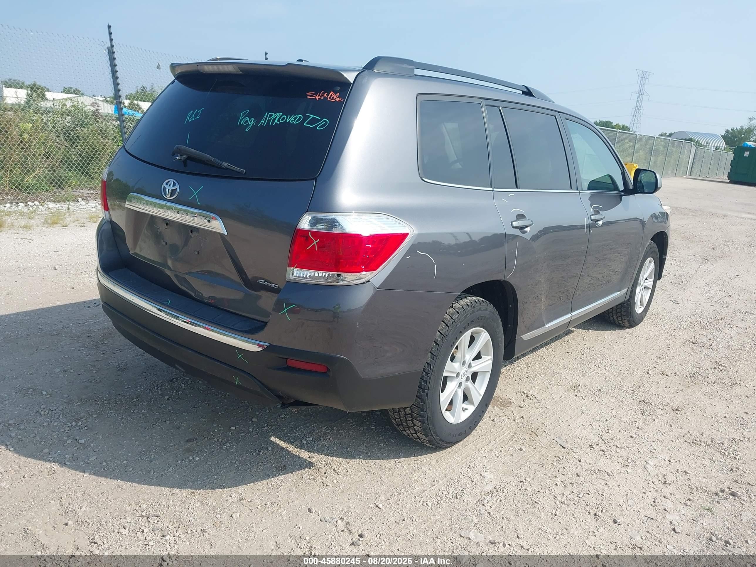 2012 Toyota Highlander Se V6 Gray vin: 5TDBK3EH8CS156324