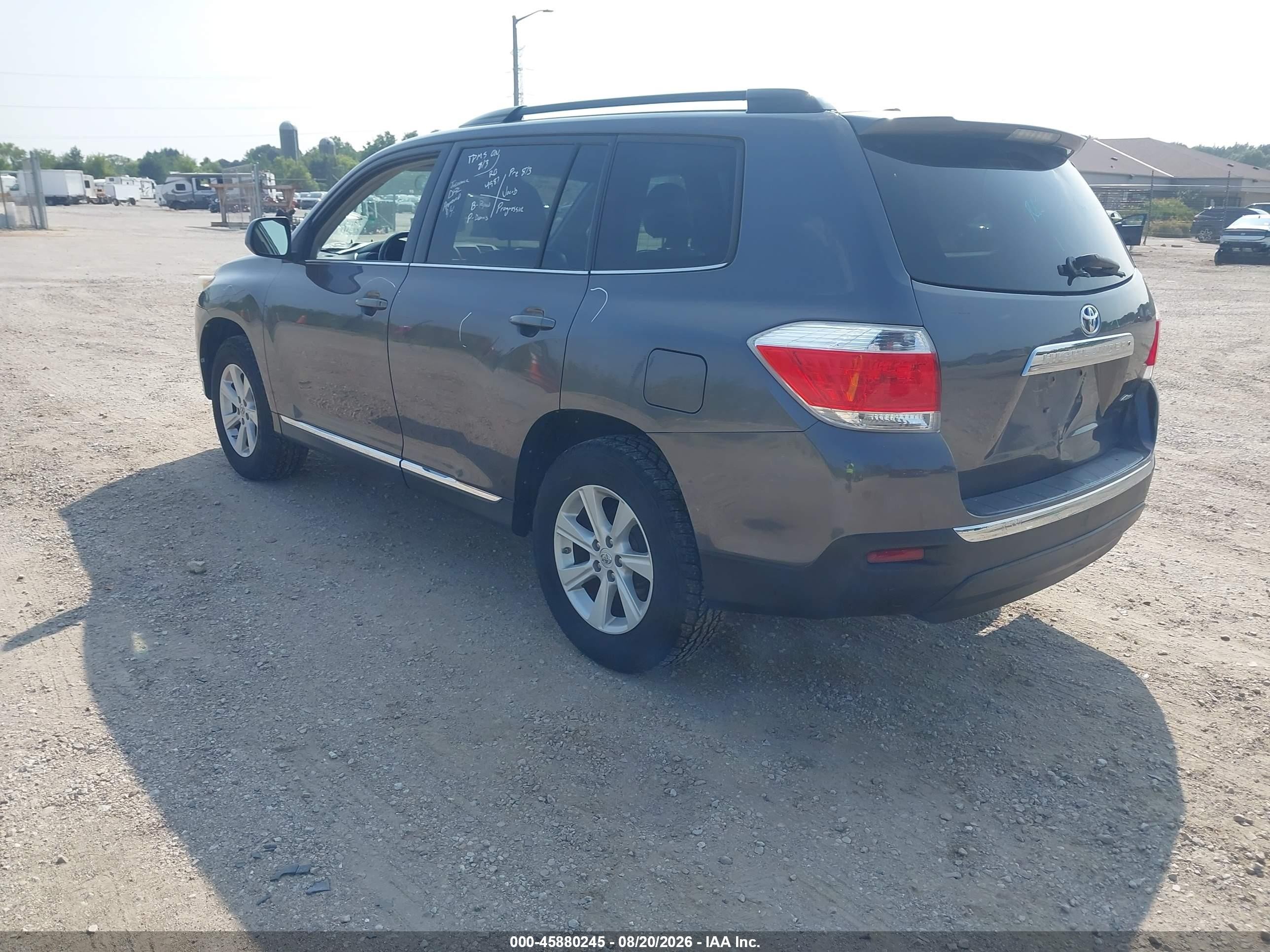 2012 Toyota Highlander Se V6 Gray vin: 5TDBK3EH8CS156324