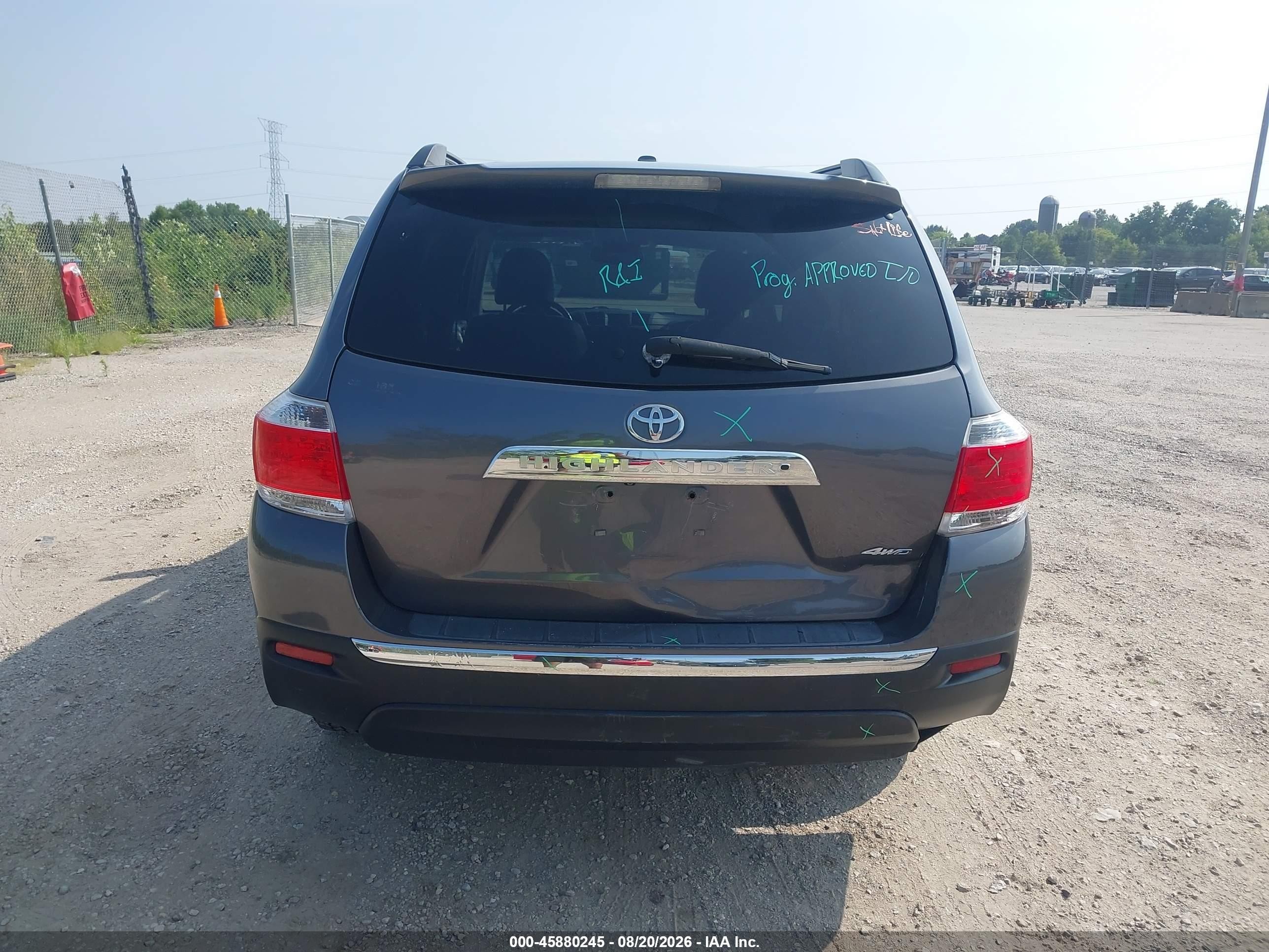 2012 Toyota Highlander Se V6 Gray vin: 5TDBK3EH8CS156324