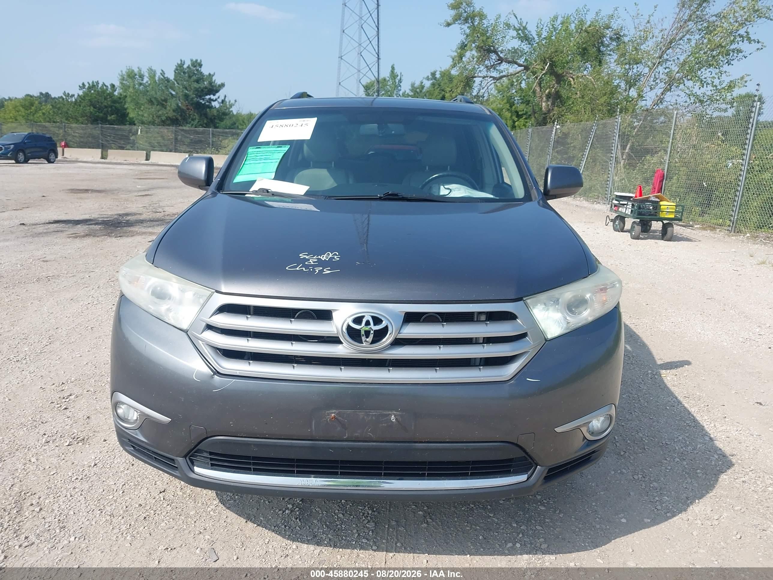 2012 Toyota Highlander Se V6 Gray vin: 5TDBK3EH8CS156324