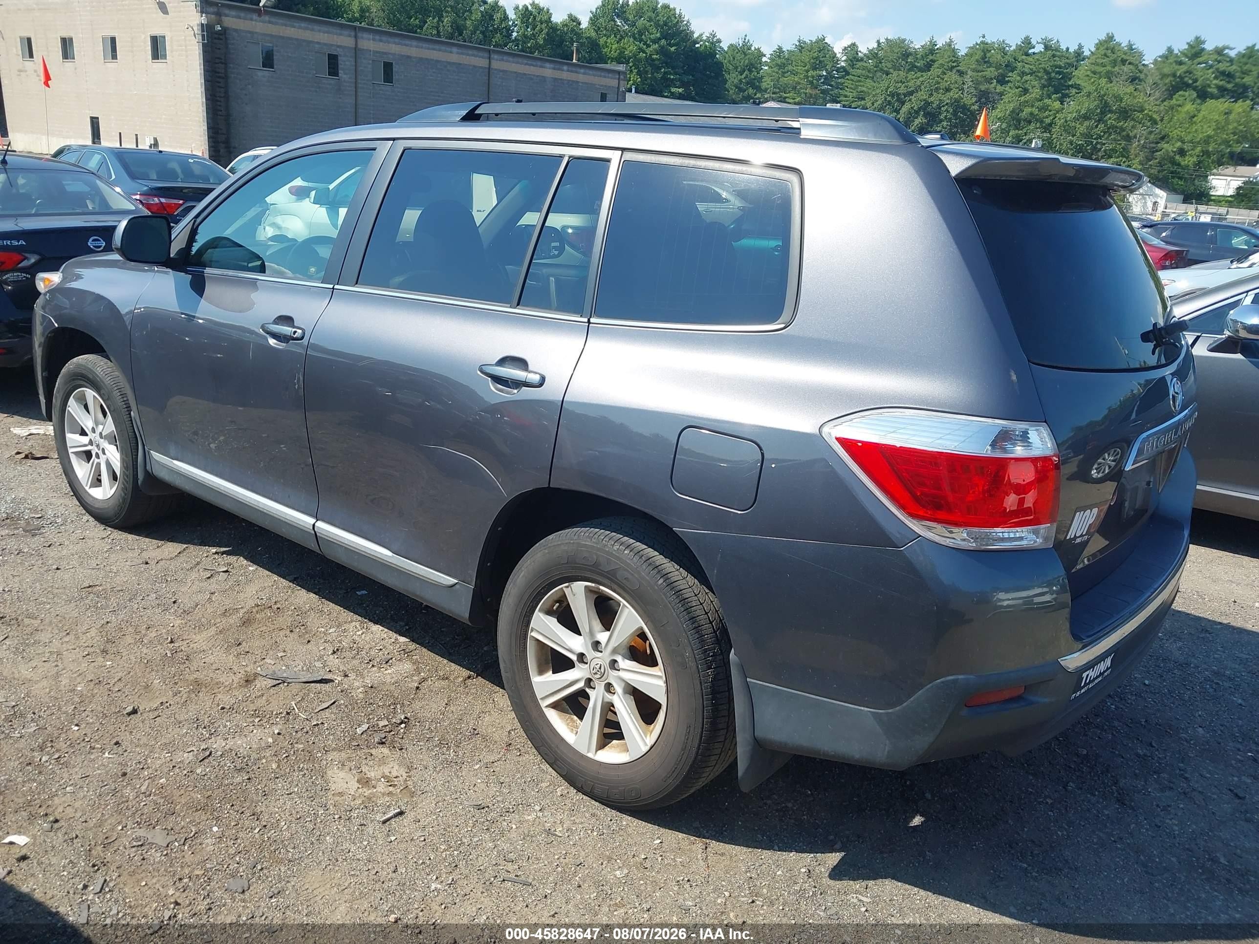 2013 Toyota Highlander Se V6 Gray vin: 5TDBK3EH8DS185811