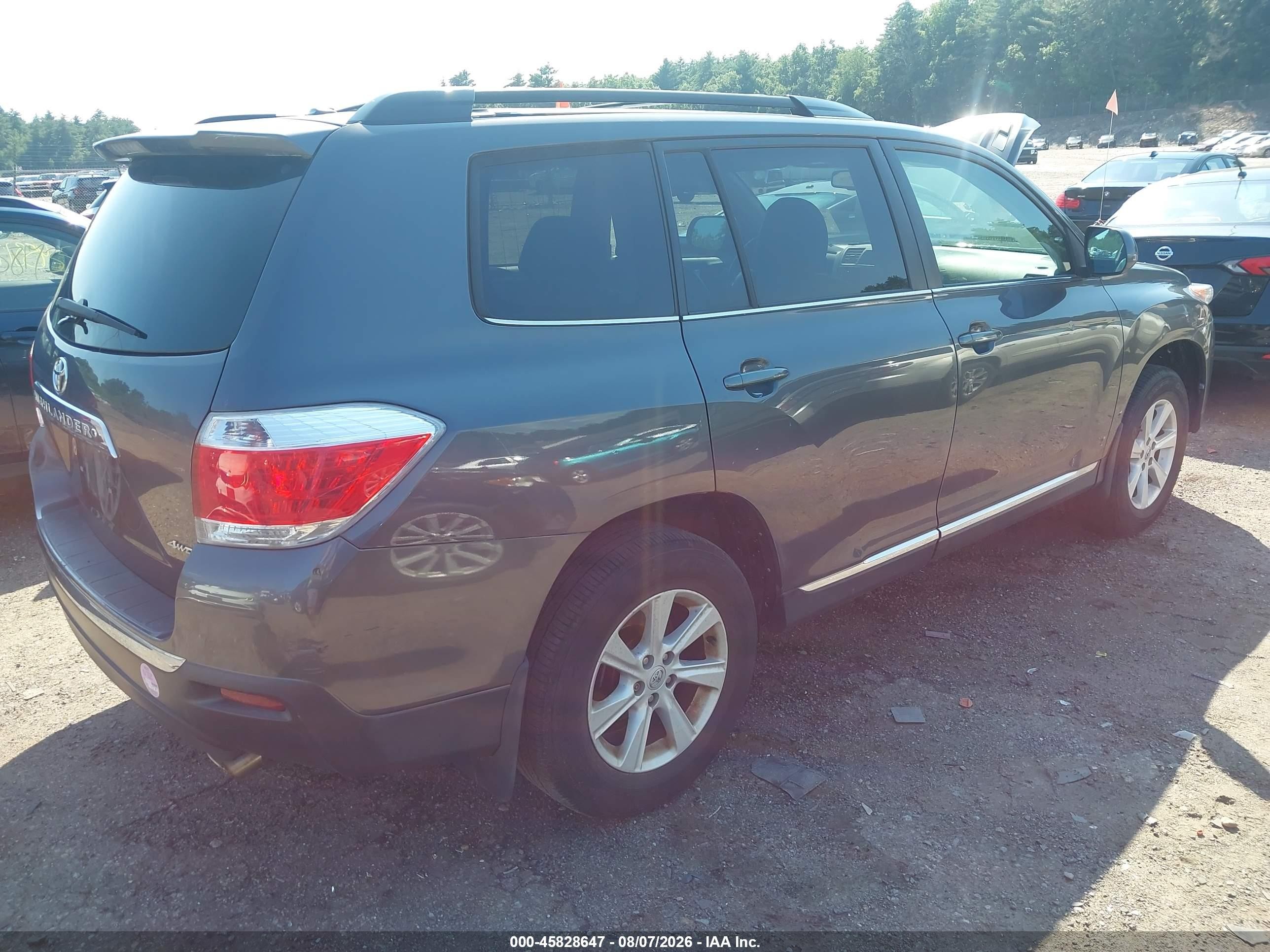 2013 Toyota Highlander Se V6 Gray vin: 5TDBK3EH8DS185811