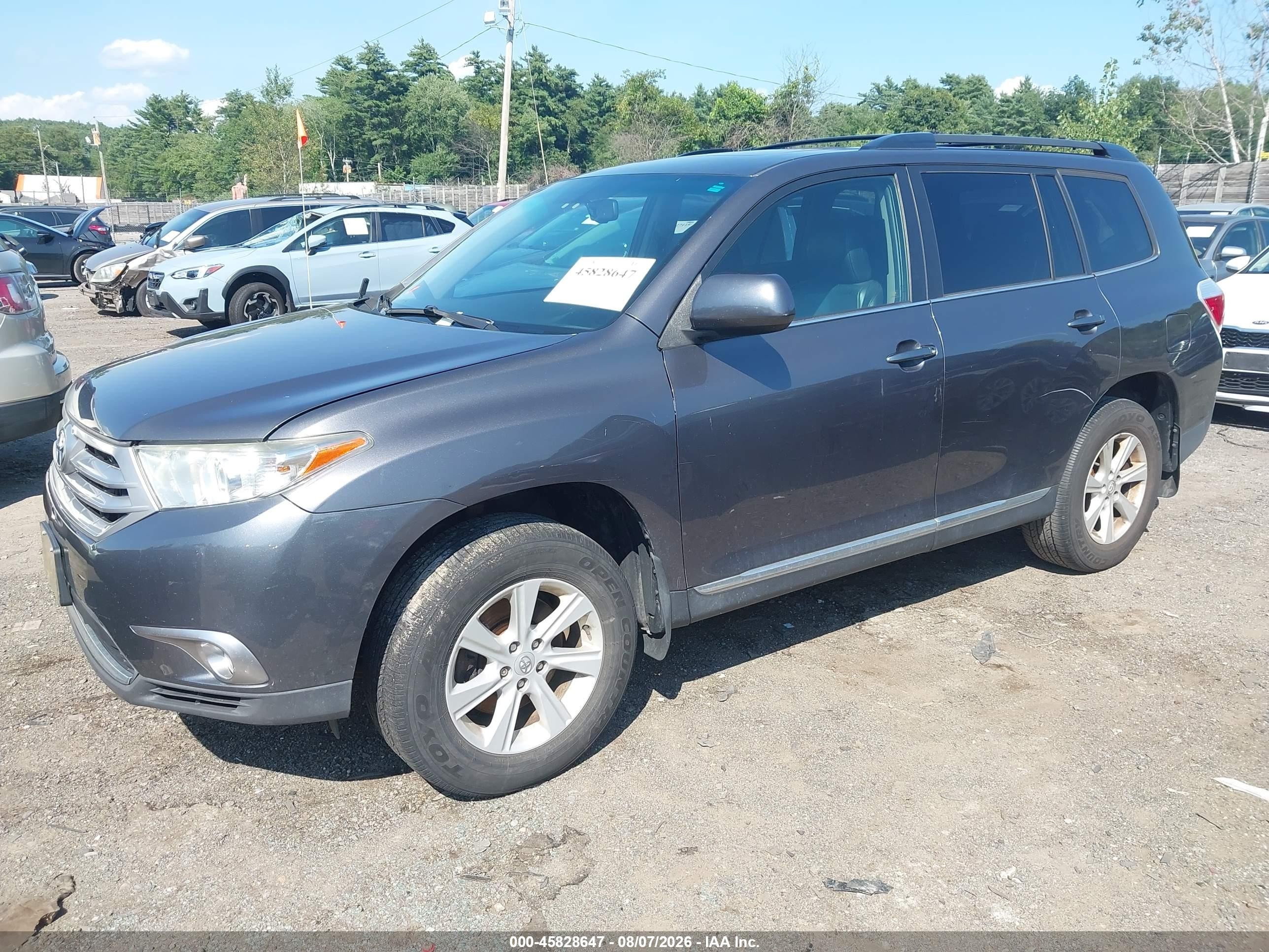 2013 Toyota Highlander Se V6 Gray vin: 5TDBK3EH8DS185811