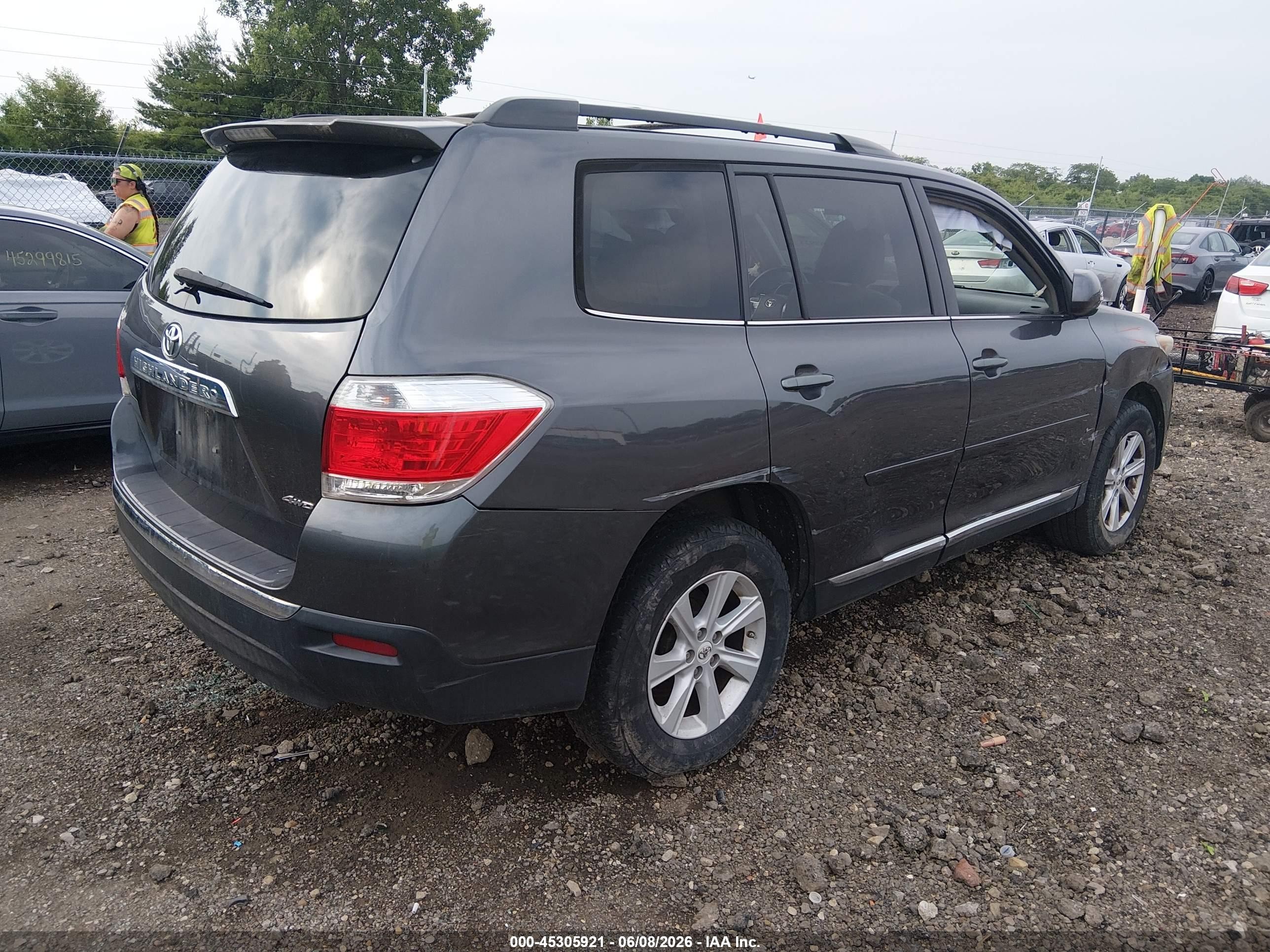 2013 Toyota Highlander Se V6 Gray vin: 5TDBK3EH8DS186389