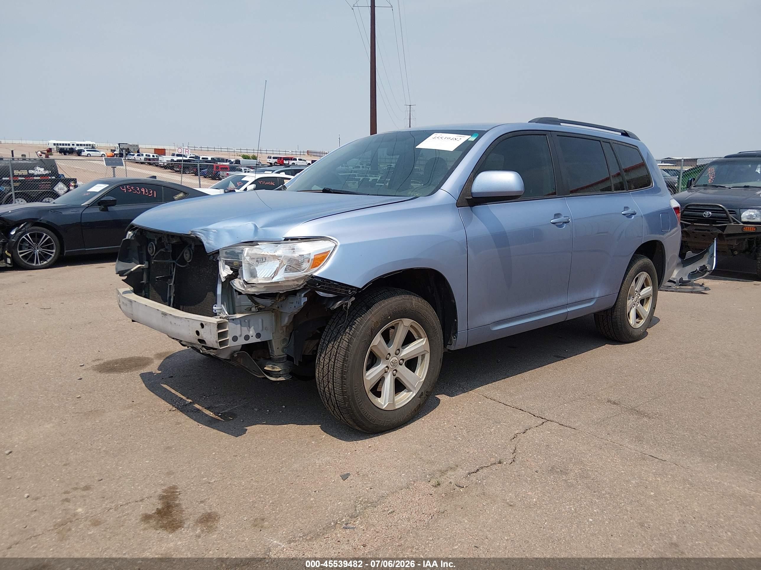 2010 Toyota Highlander Base V6 Синий vin: 5TDBK3EH9AS011628