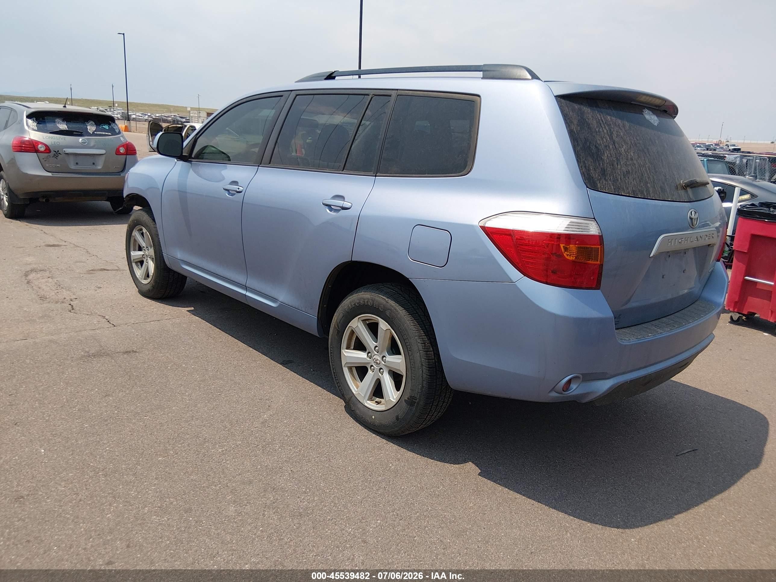 2010 Toyota Highlander Base V6 Синий vin: 5TDBK3EH9AS011628
