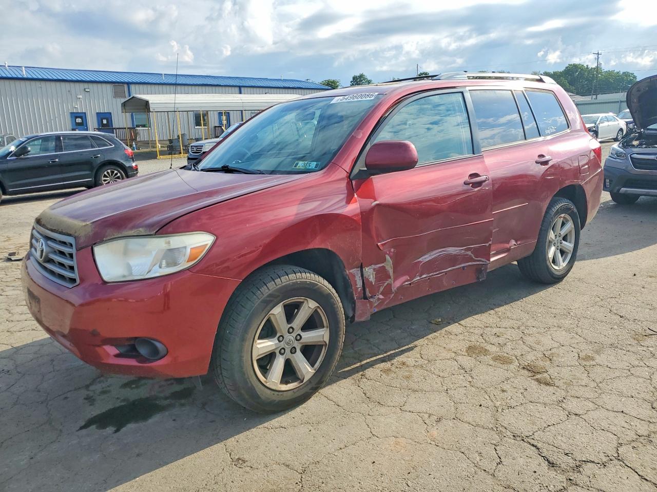 2010 Toyota Highlander Base Red vin: 5TDBK3EH9AS032687
