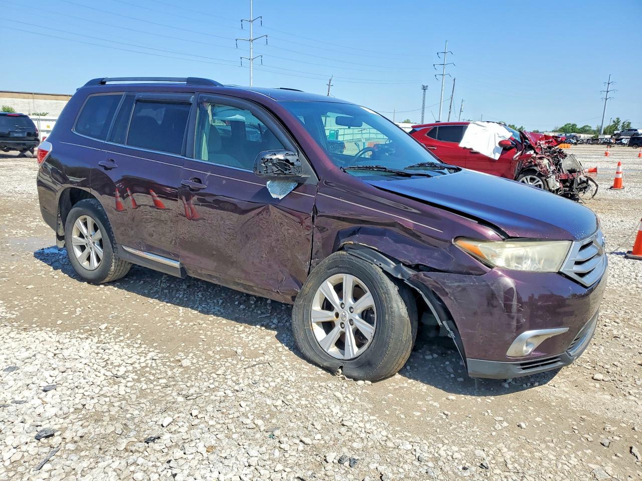 2011 Toyota Highlander Base Maroon vin: 5TDBK3EH9BS088985