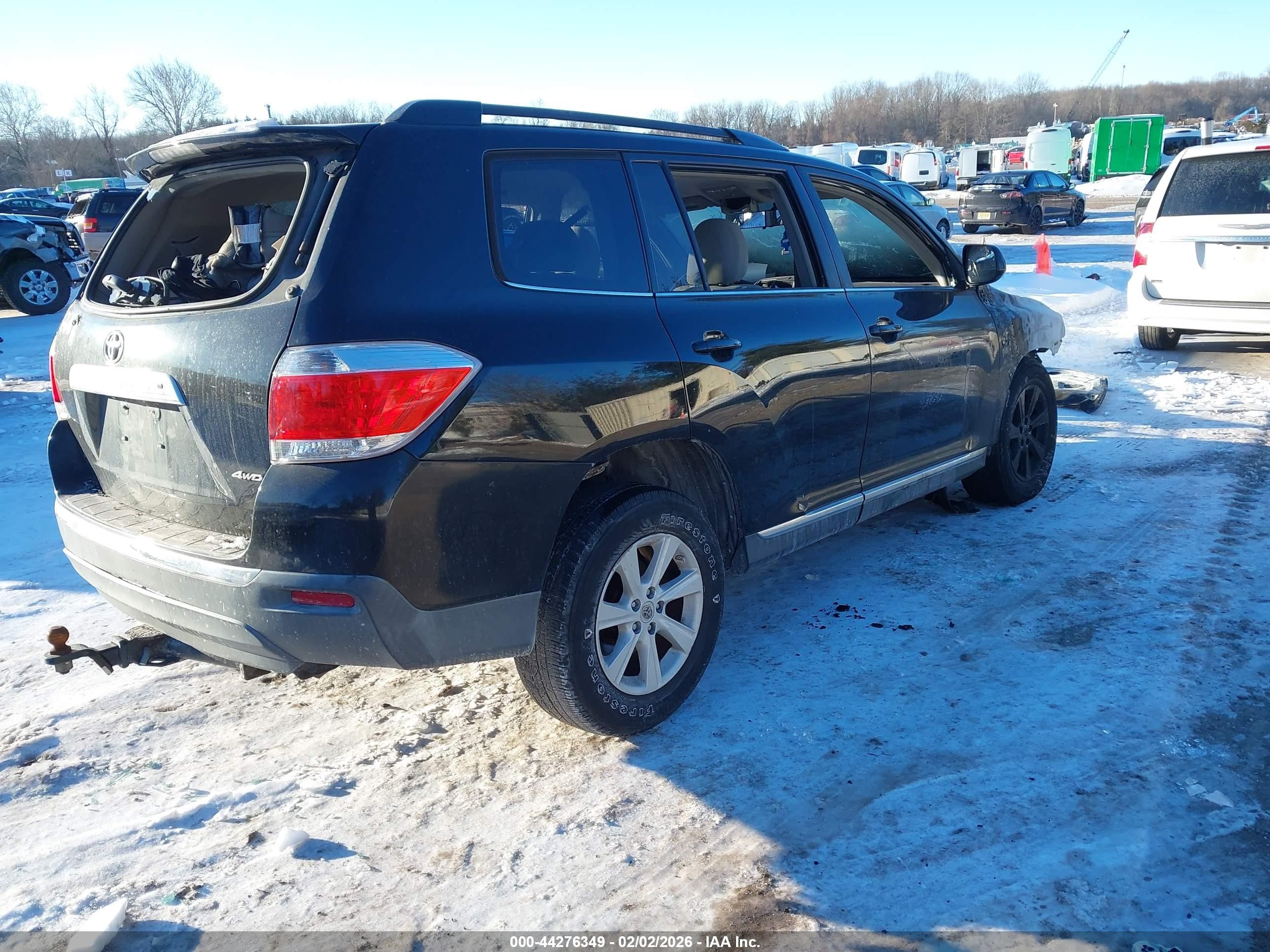 2012 Toyota Highlander Base V6 Black vin: 5TDBK3EH9CS137152