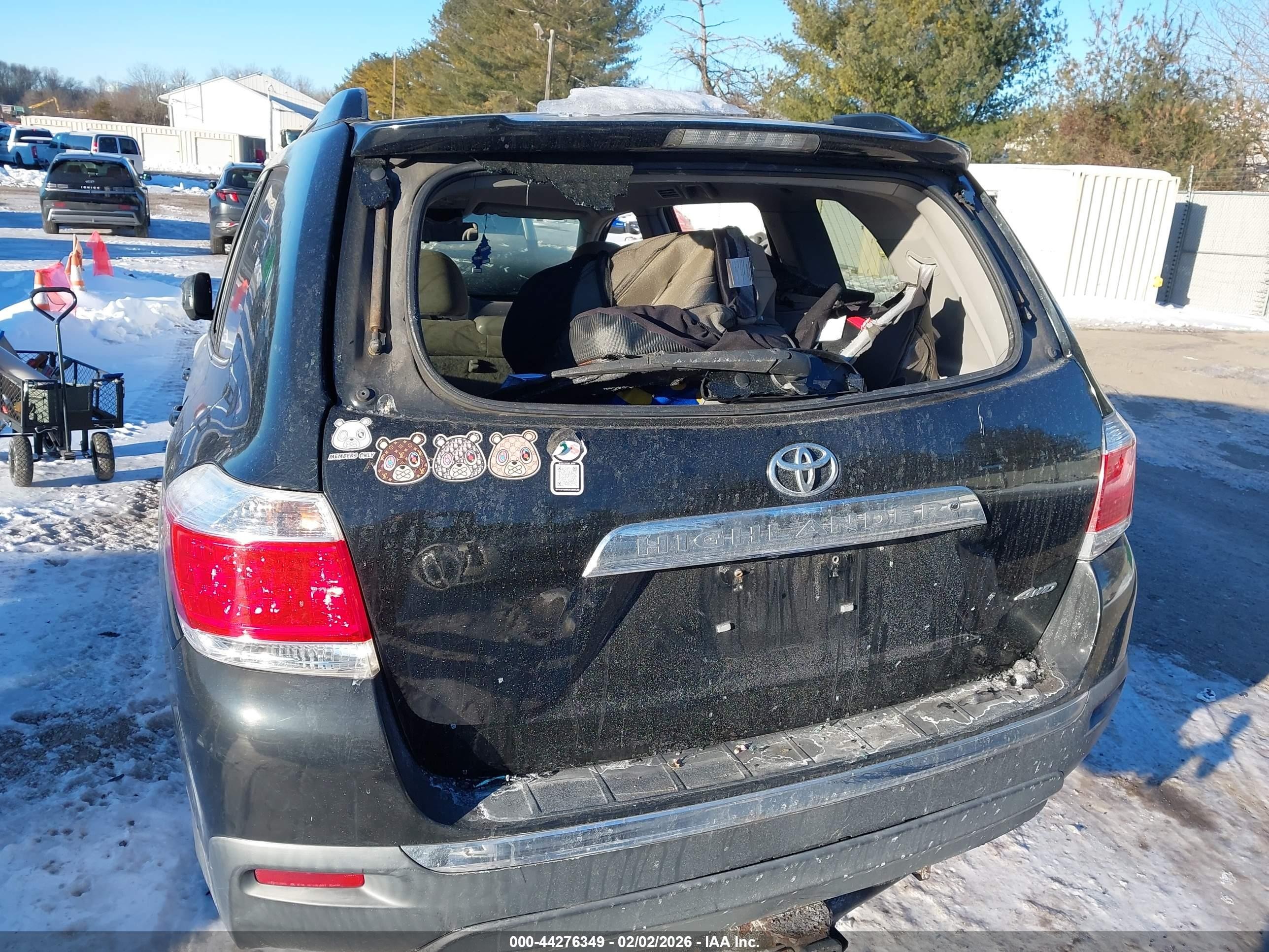 2012 Toyota Highlander Base V6 Black vin: 5TDBK3EH9CS137152