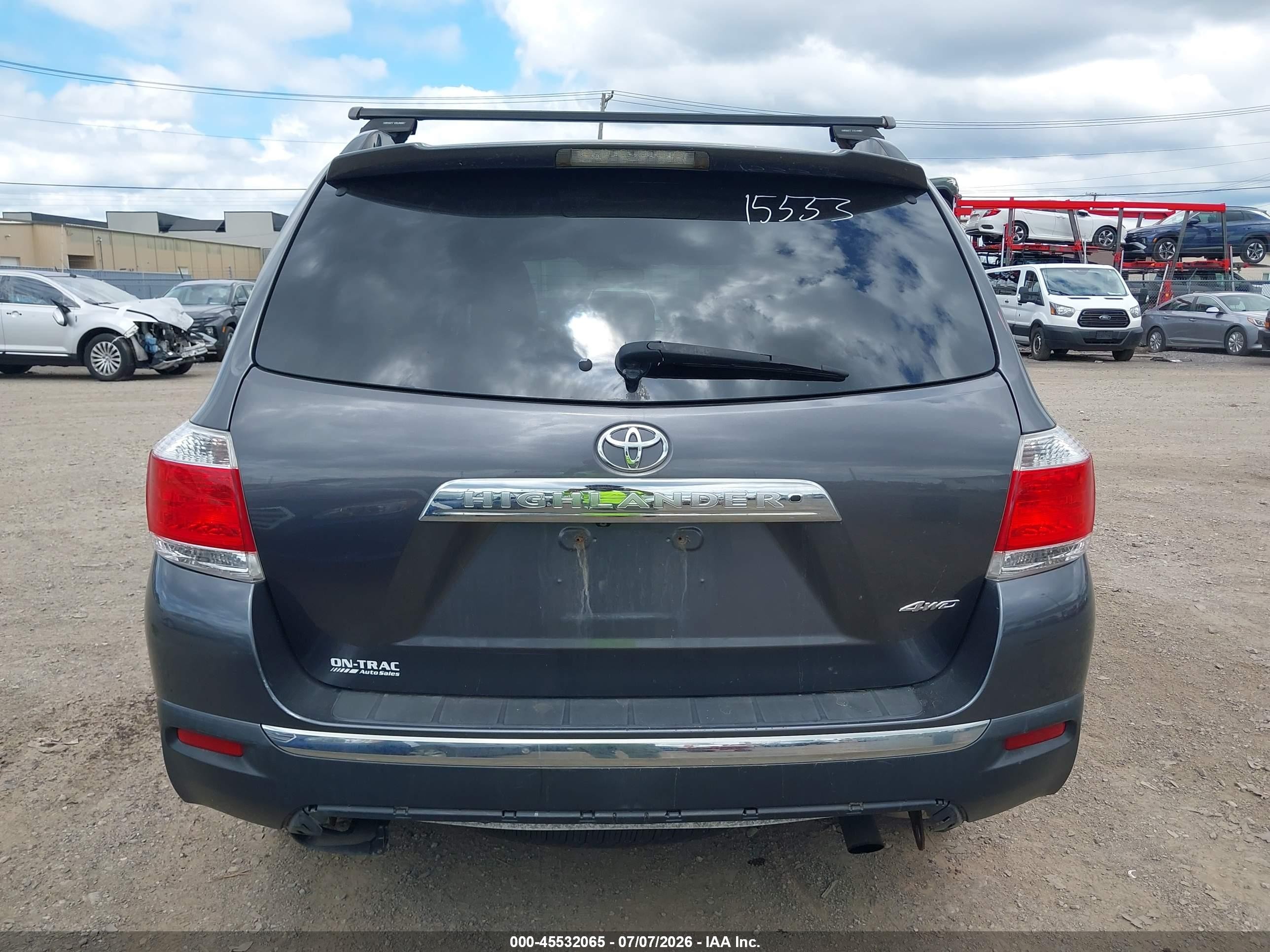 2013 Toyota Highlander Base Plus V6 Серый vin: 5TDBK3EH9DS223854