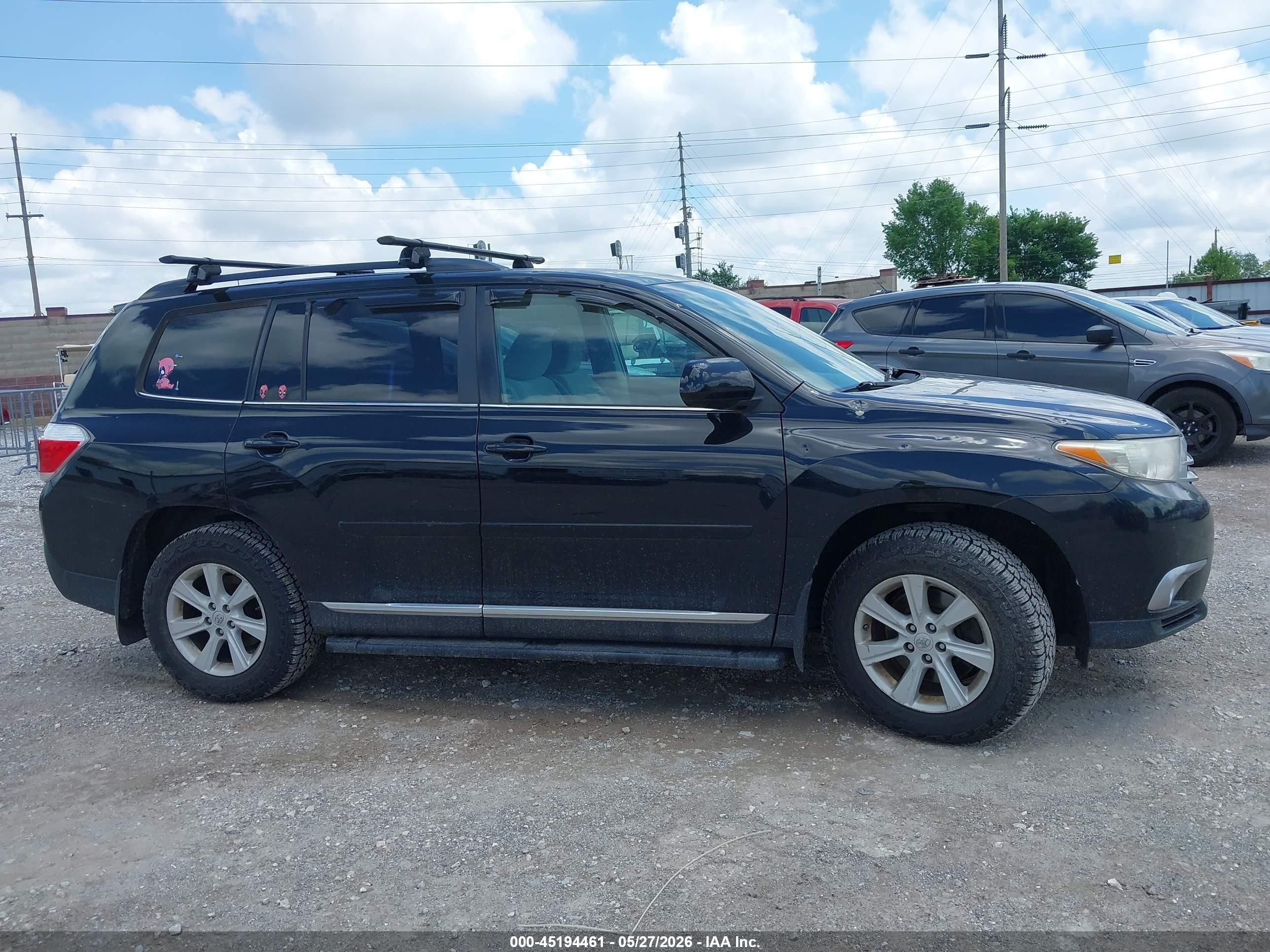 2013 Toyota Highlander Base Plus V6 Black vin: 5TDBK3EH9DS255168