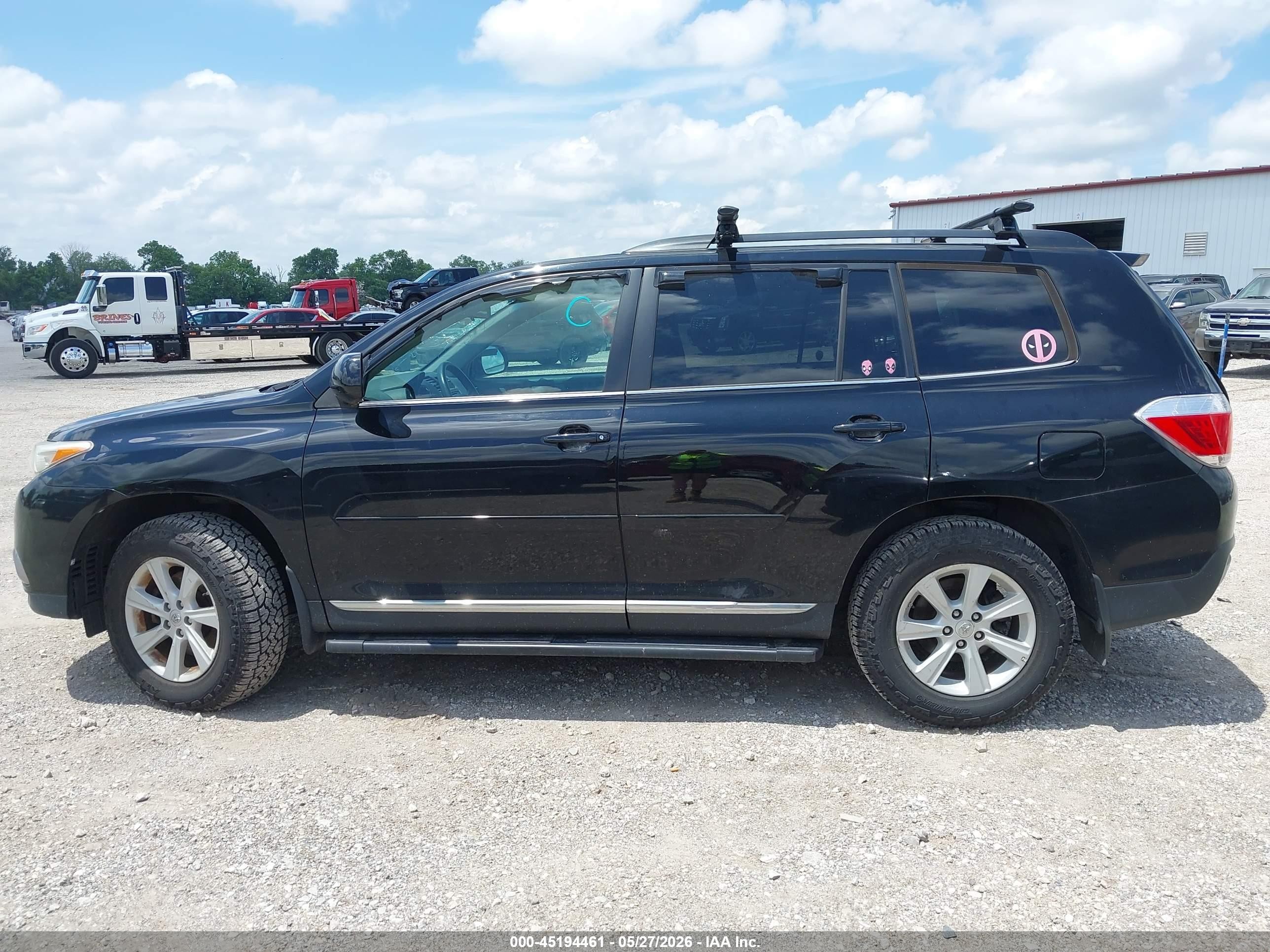 2013 Toyota Highlander Base Plus V6 Black vin: 5TDBK3EH9DS255168