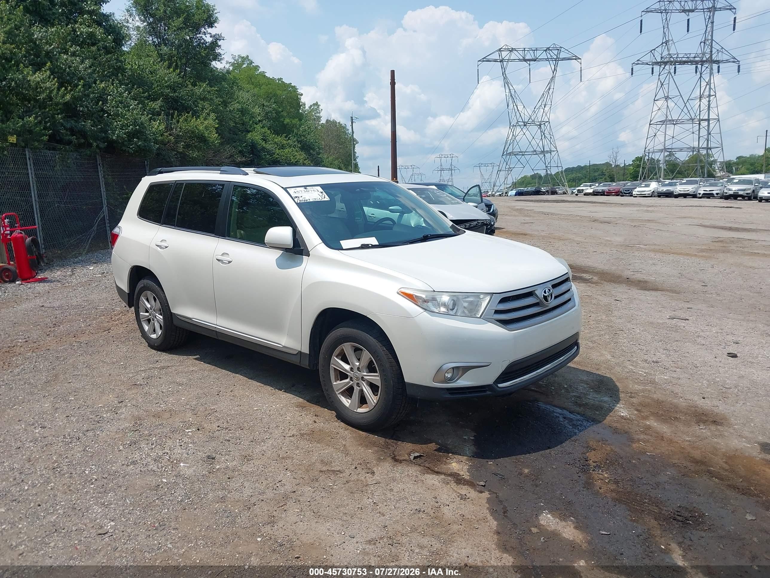 2013 Toyota Highlander Se V6 White vin: 5TDBK3EH9DS275548