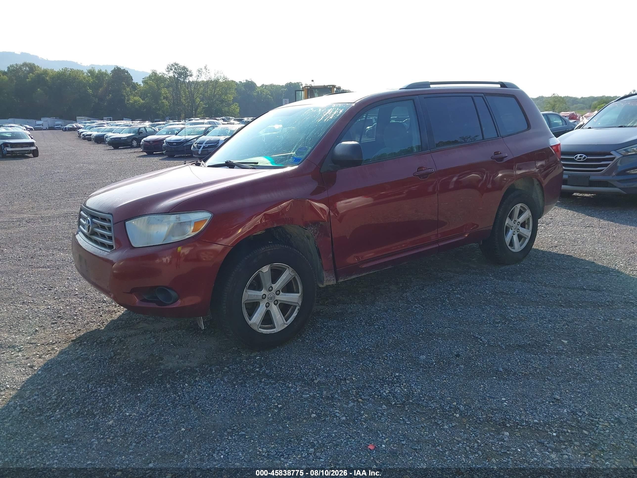 2010 Toyota Highlander Base V6 Красный vin: 5TDBK3EHXAS017227