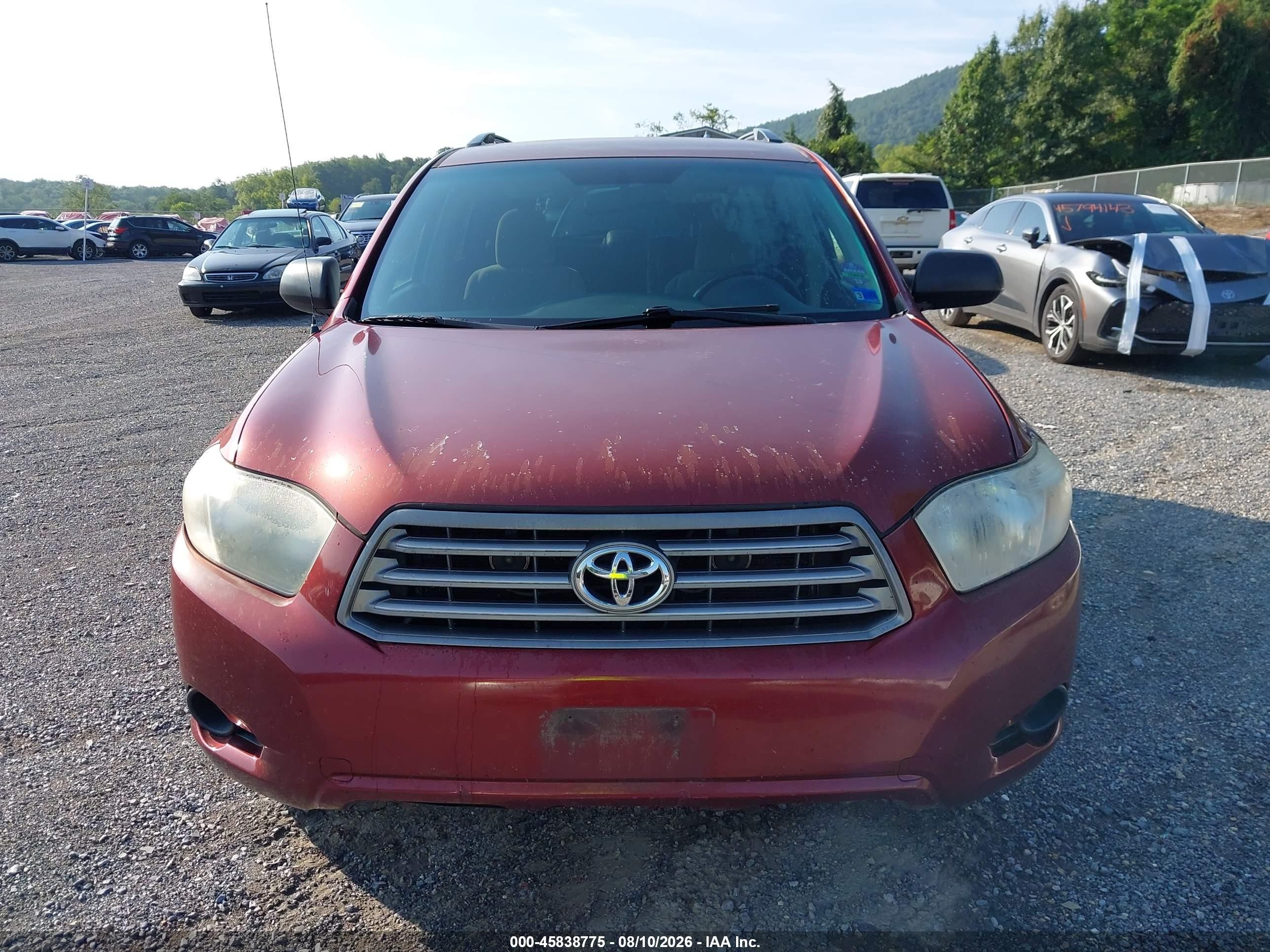 2010 Toyota Highlander Base V6 Красный vin: 5TDBK3EHXAS017227