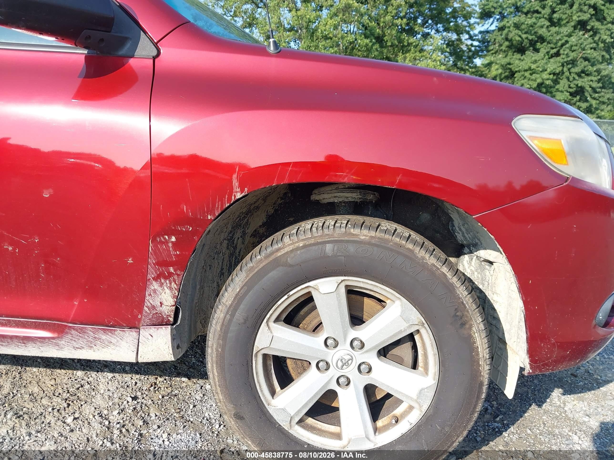 2010 Toyota Highlander Base V6 Красный vin: 5TDBK3EHXAS017227