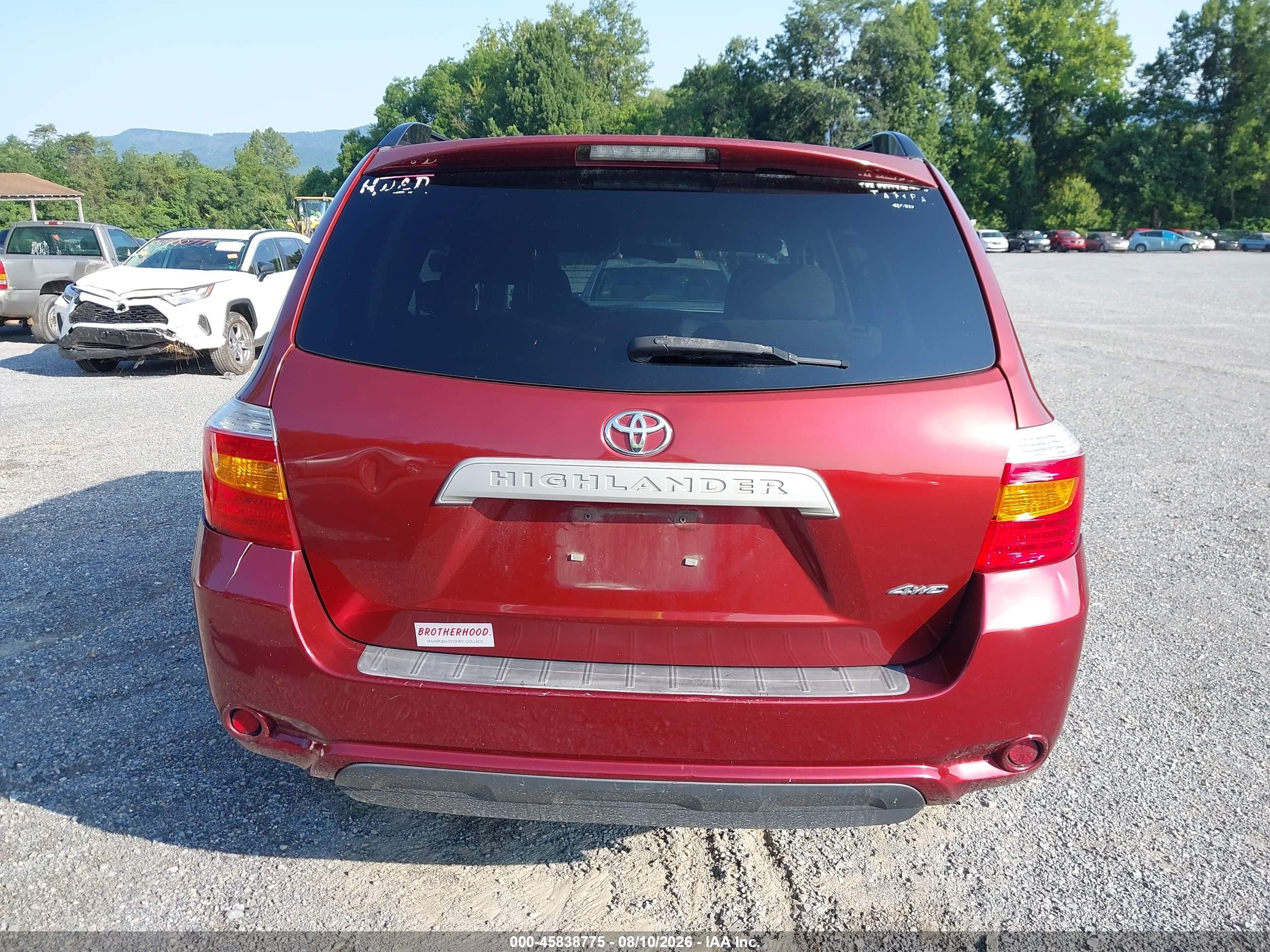 2010 Toyota Highlander Base V6 Красный vin: 5TDBK3EHXAS017227