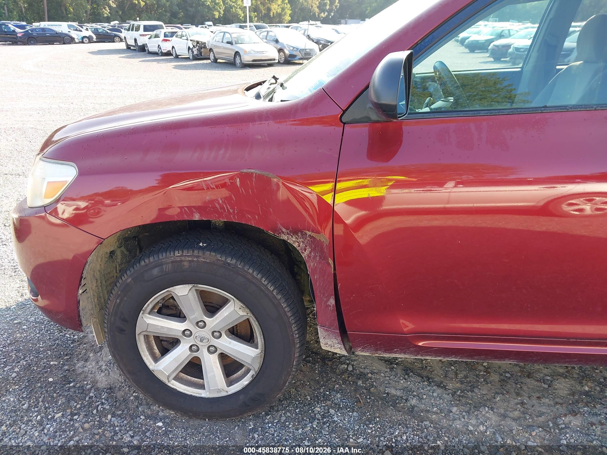 2010 Toyota Highlander Base V6 Красный vin: 5TDBK3EHXAS017227