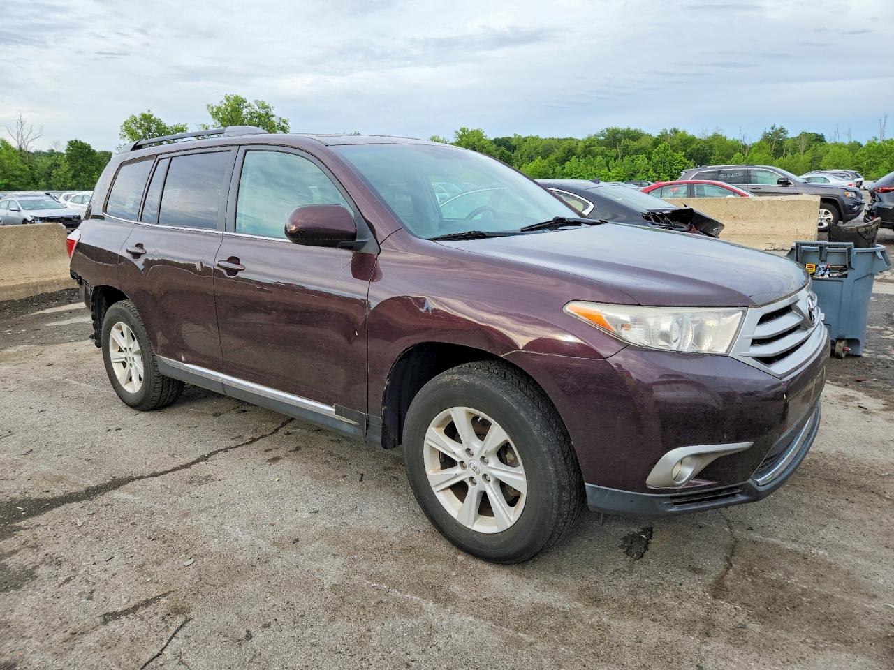 2012 Toyota Highlander Se Maroon vin: 5TDBK3EHXCS143011