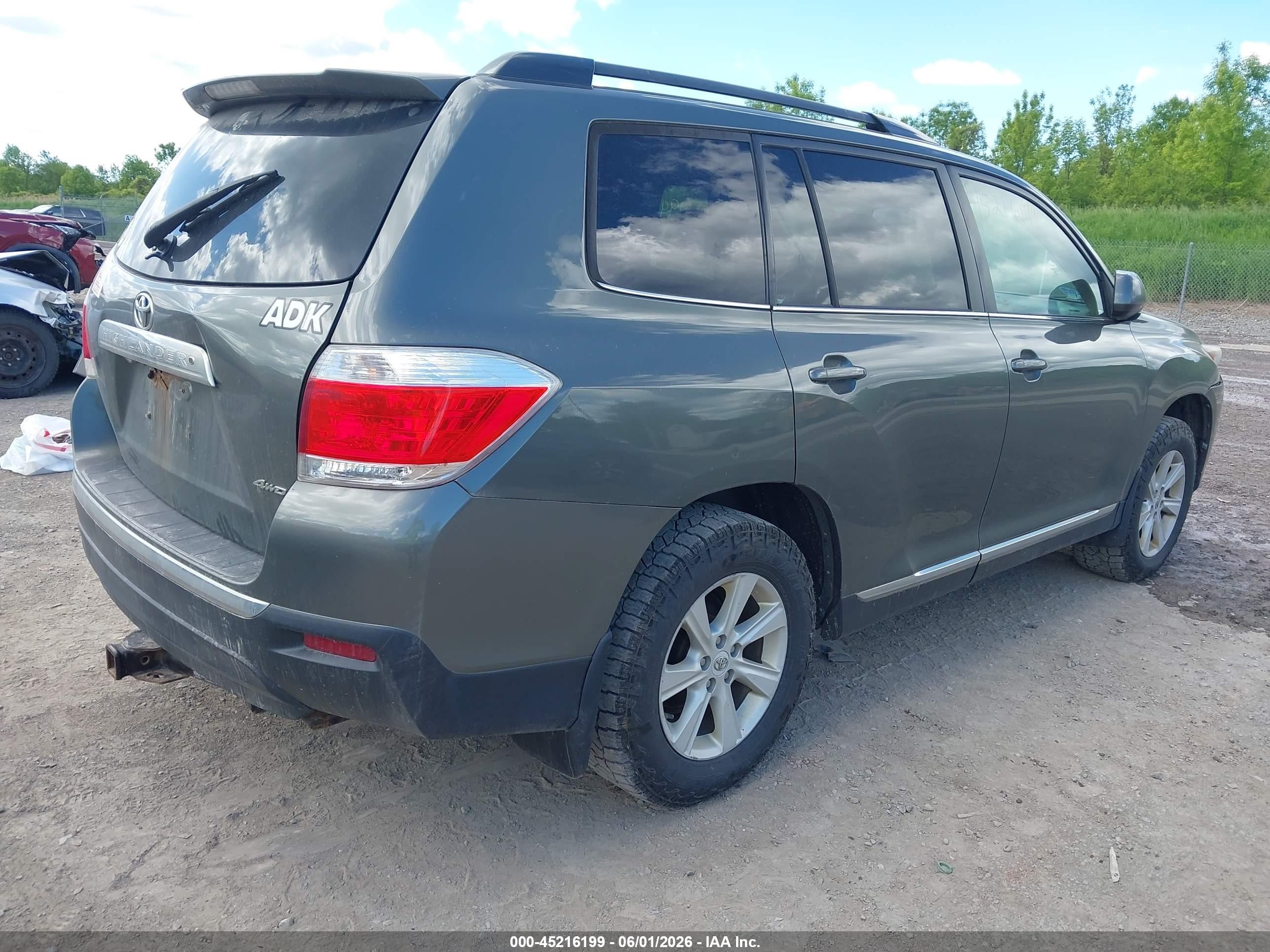 2012 Toyota Highlander Se V6 Gray vin: 5TDBK3EHXCS148600
