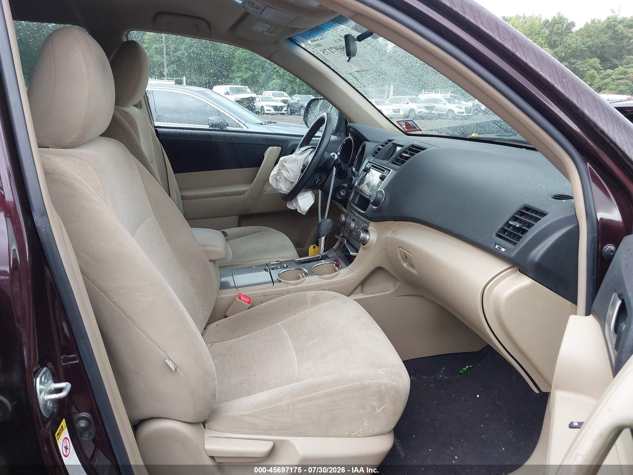 2013 Toyota Highlander Base Plus V6 Burgundy vin: 5TDBK3EHXDS184949