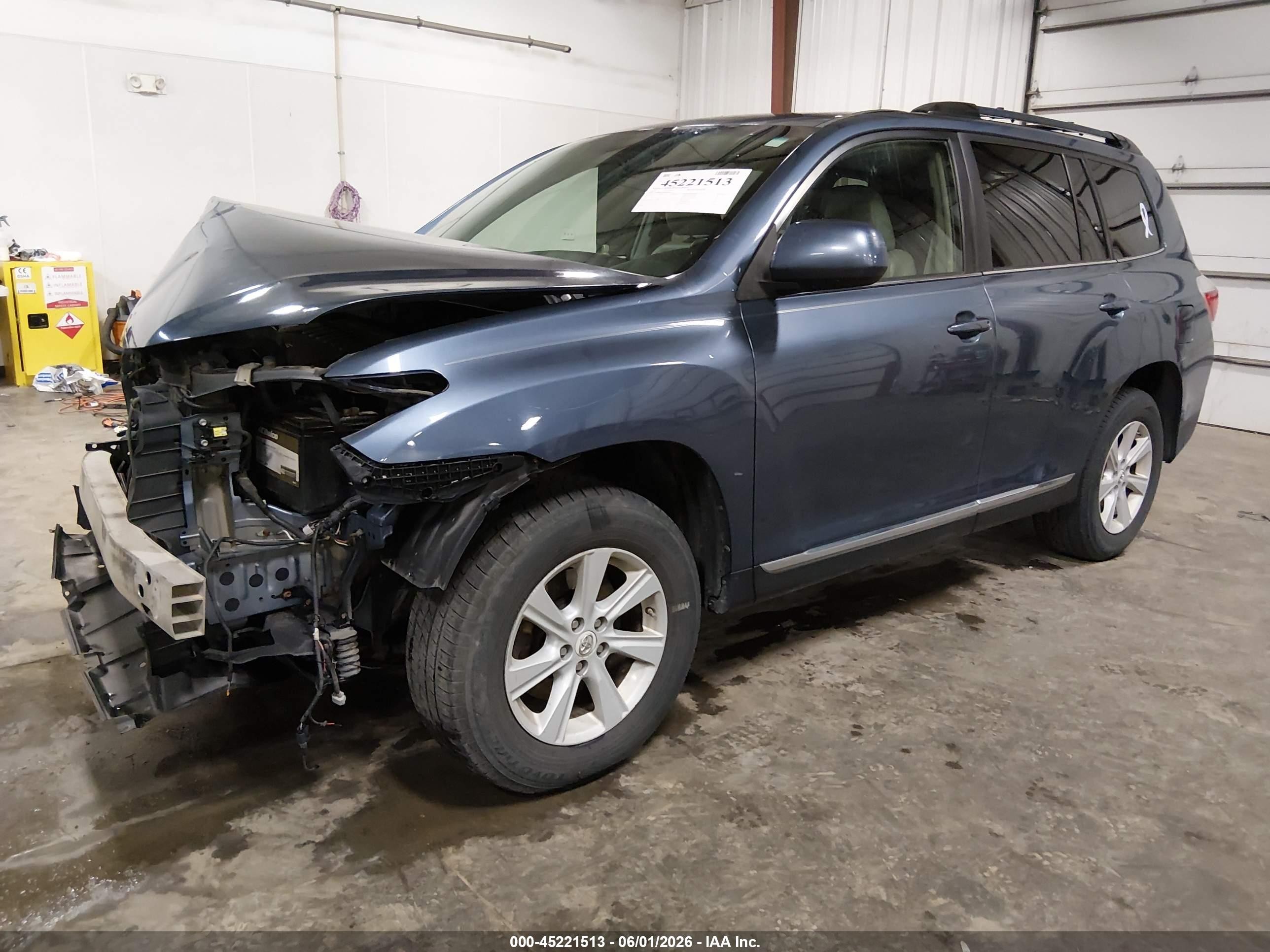 2013 Toyota Highlander Se V6 Blue vin: 5TDBK3EHXDS202771