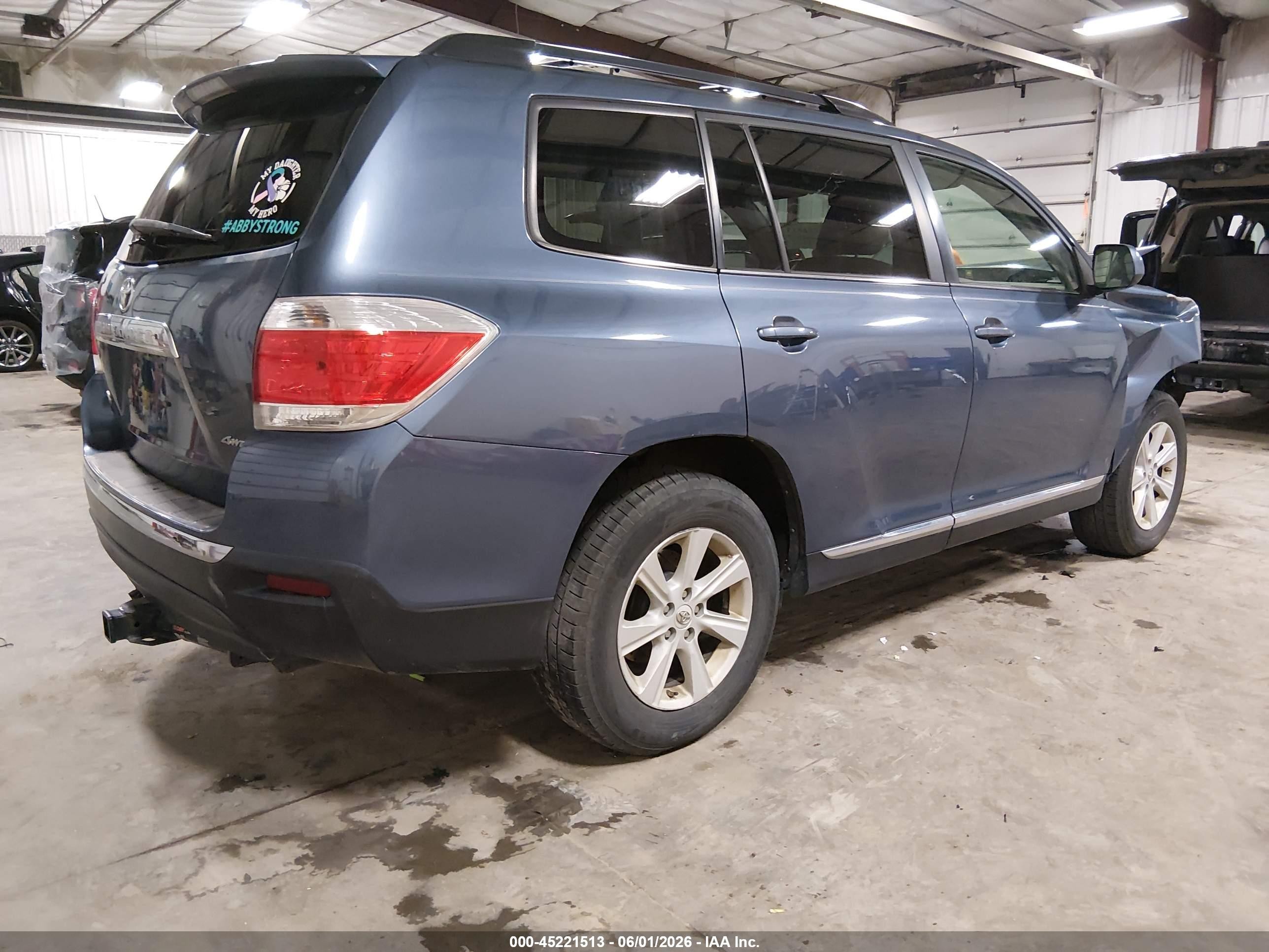 2013 Toyota Highlander Se V6 Blue vin: 5TDBK3EHXDS202771