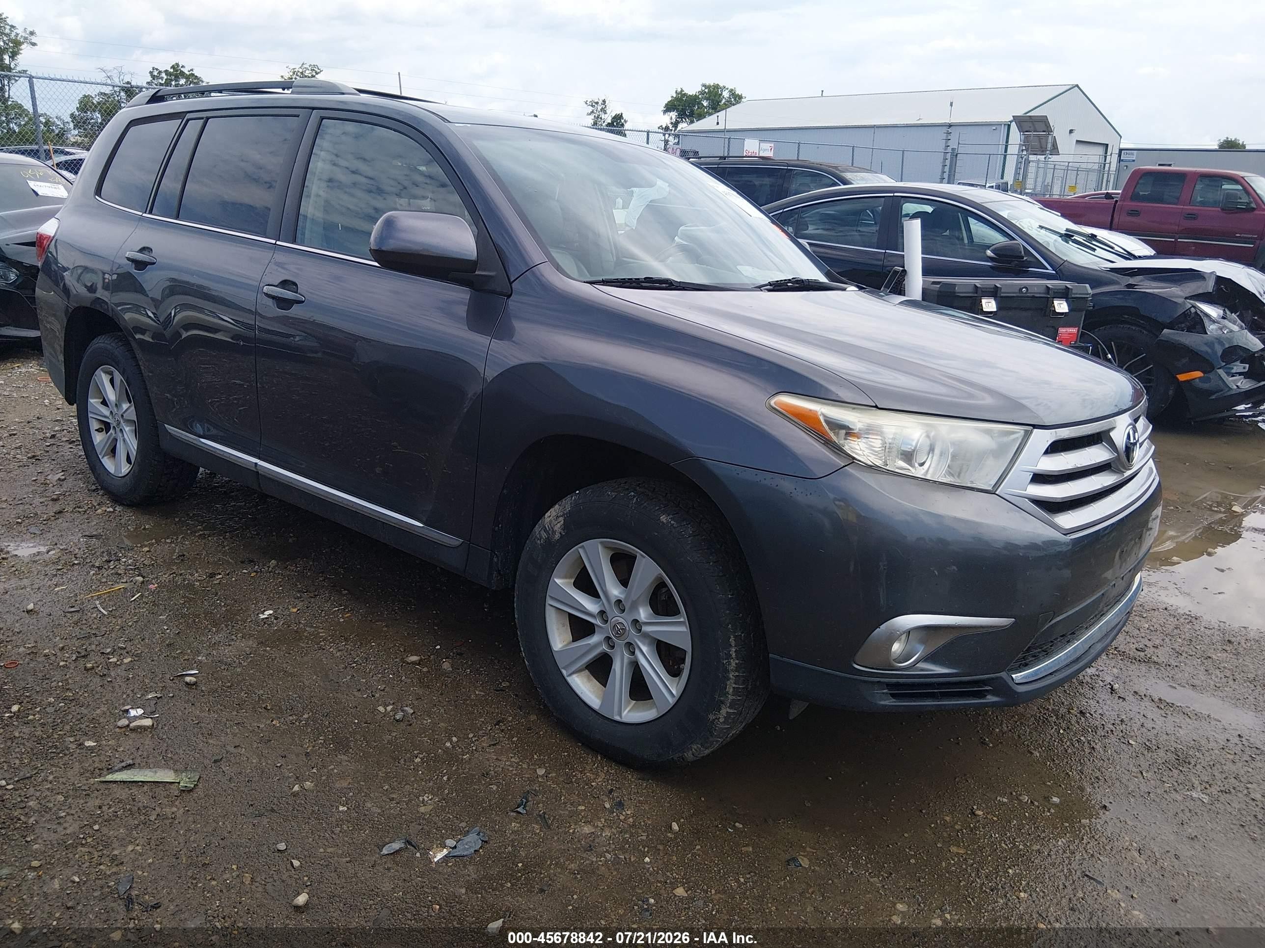 2013 Toyota Highlander Se V6 Gray vin: 5TDBK3EHXDS207873