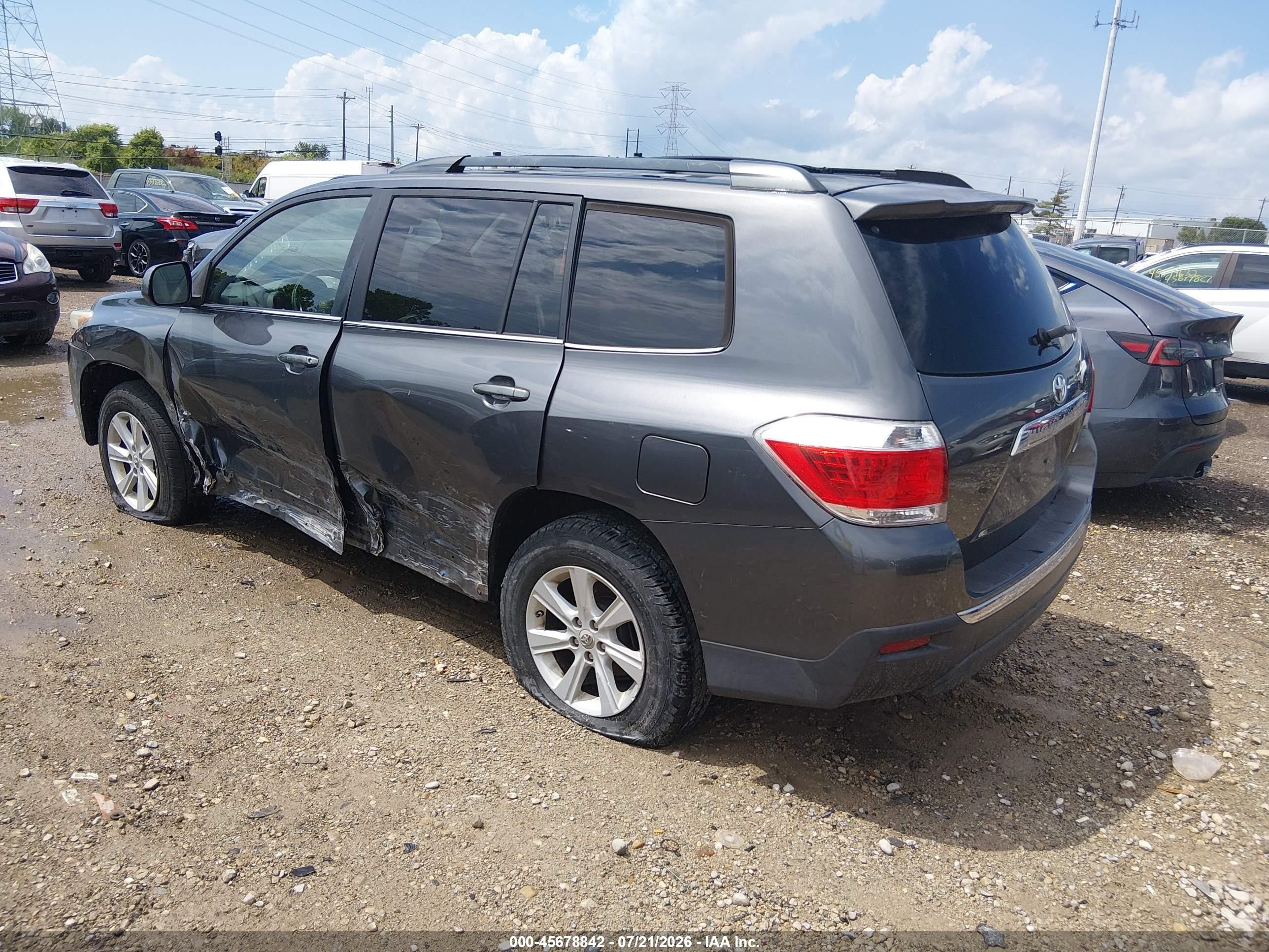 2013 Toyota Highlander Se V6 Gray vin: 5TDBK3EHXDS207873