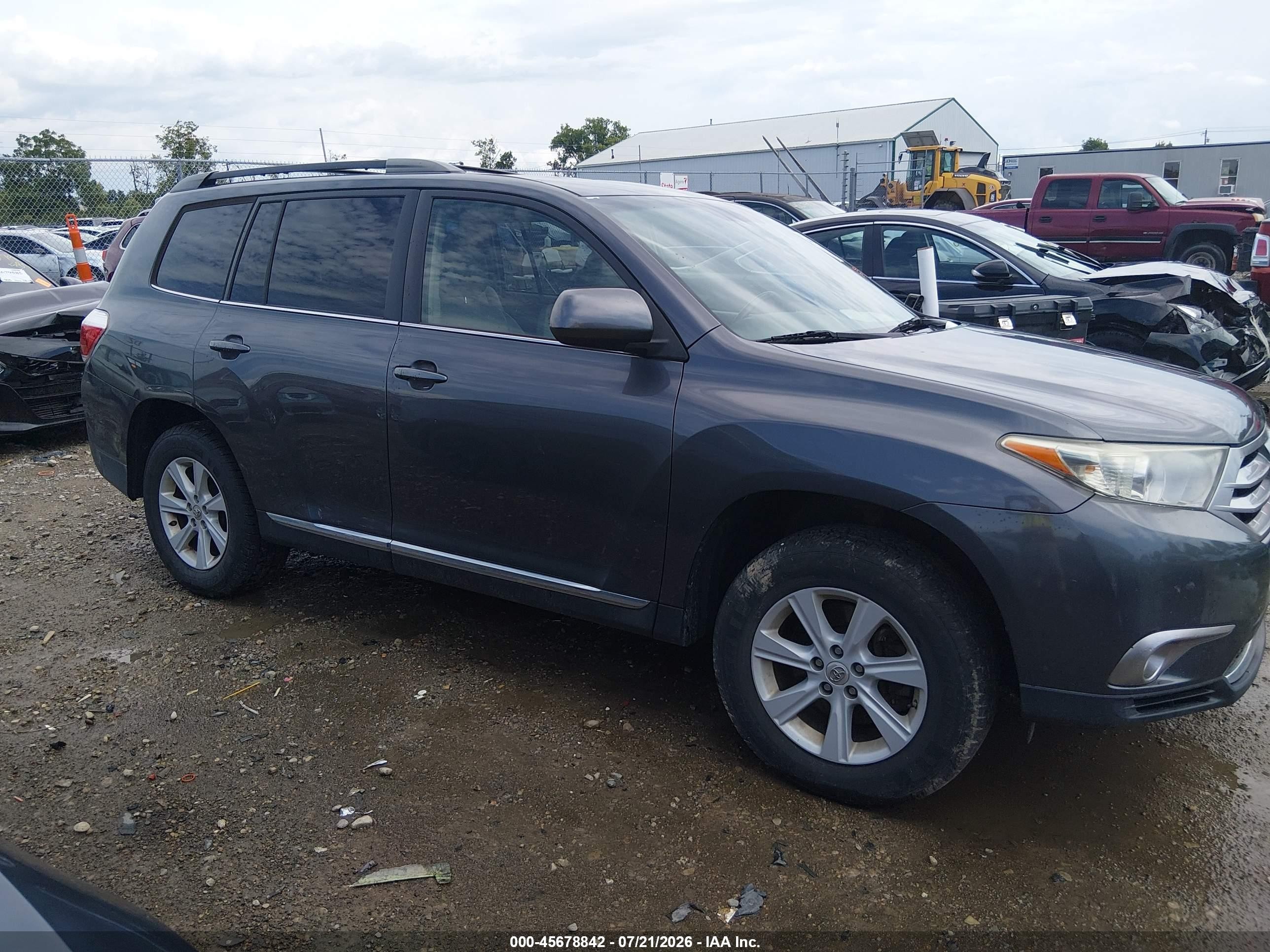 2013 Toyota Highlander Se V6 Gray vin: 5TDBK3EHXDS207873