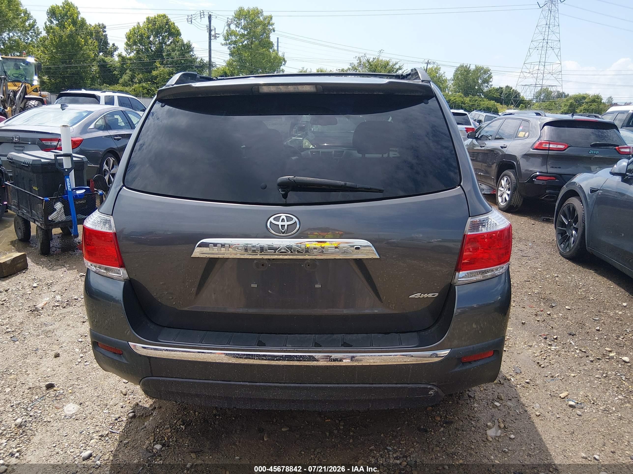 2013 Toyota Highlander Se V6 Gray vin: 5TDBK3EHXDS207873
