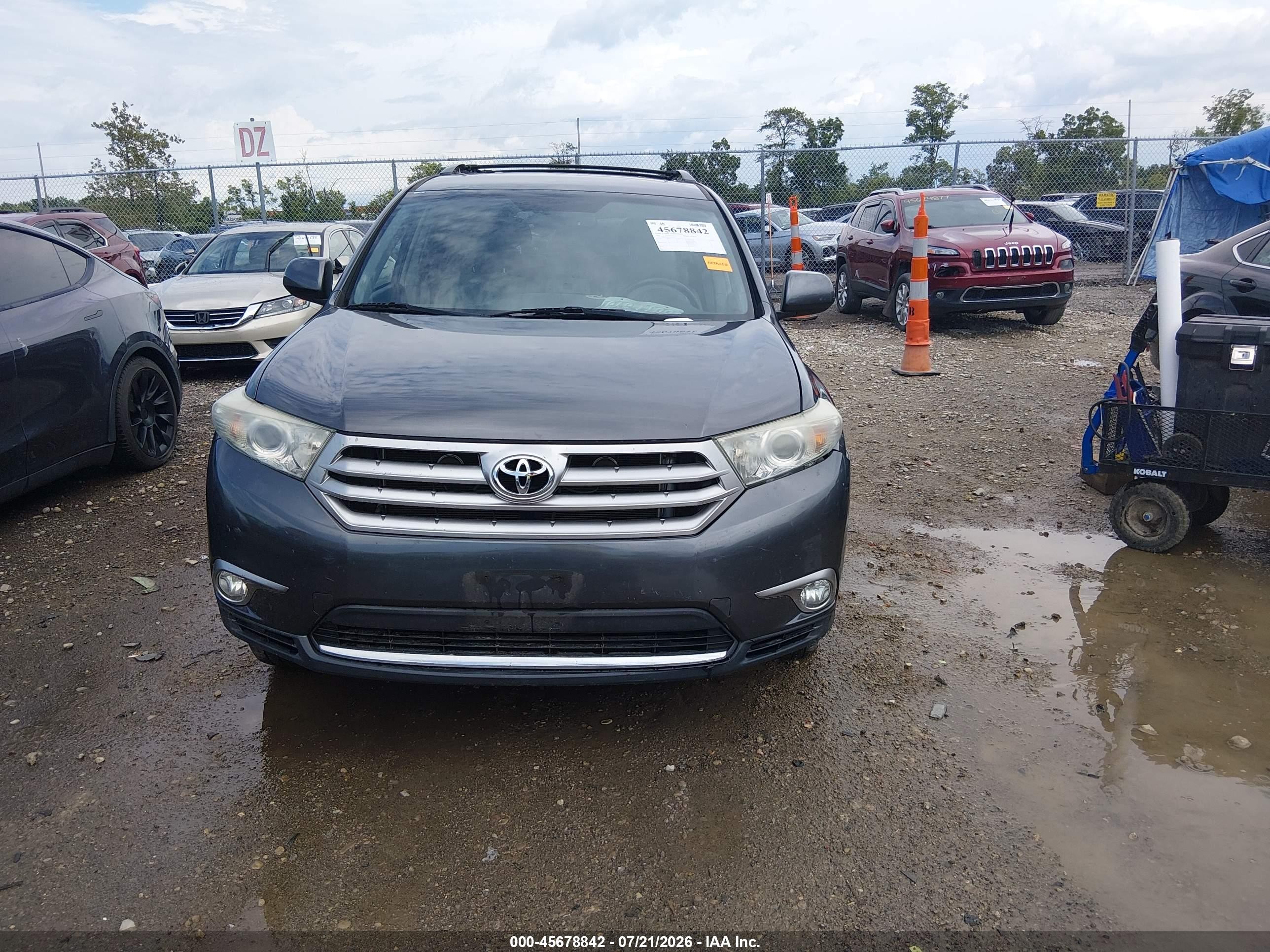2013 Toyota Highlander Se V6 Gray vin: 5TDBK3EHXDS207873