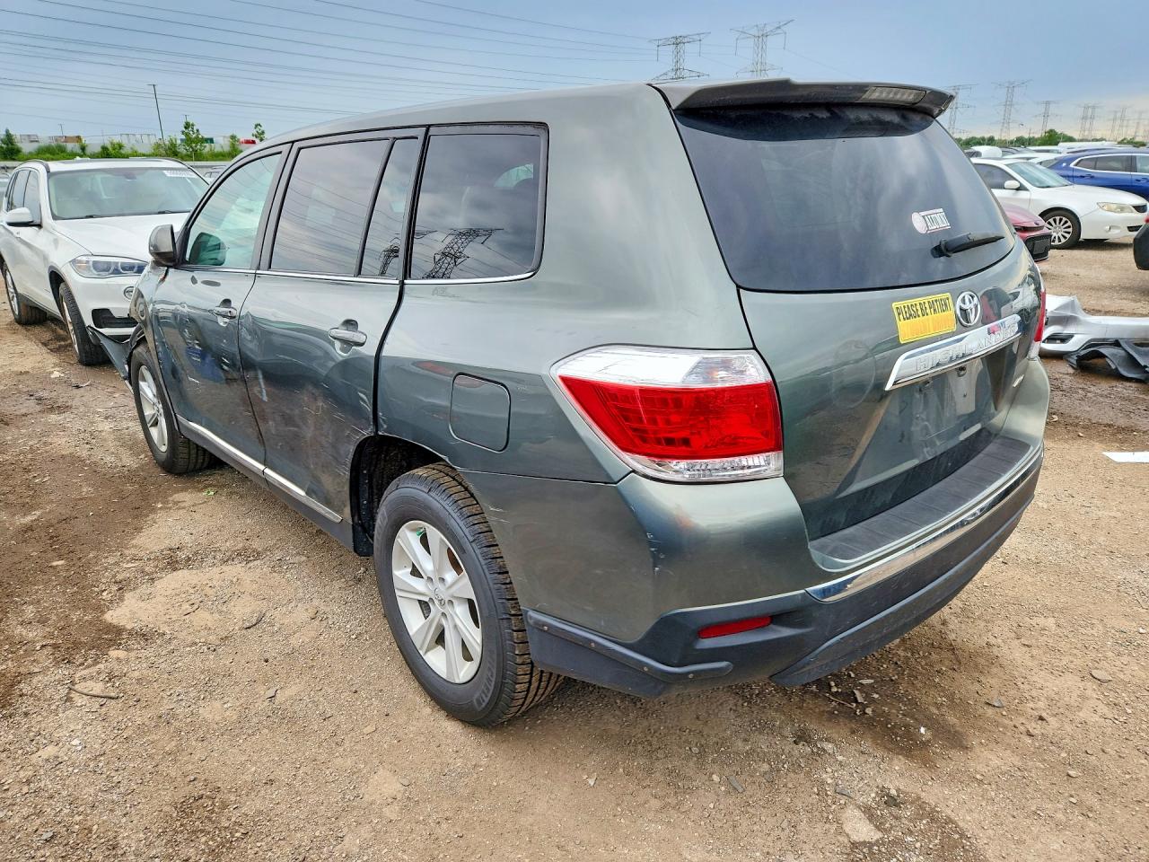 2013 Toyota Highlander Base Green vin: 5TDBK3EHXDS216668