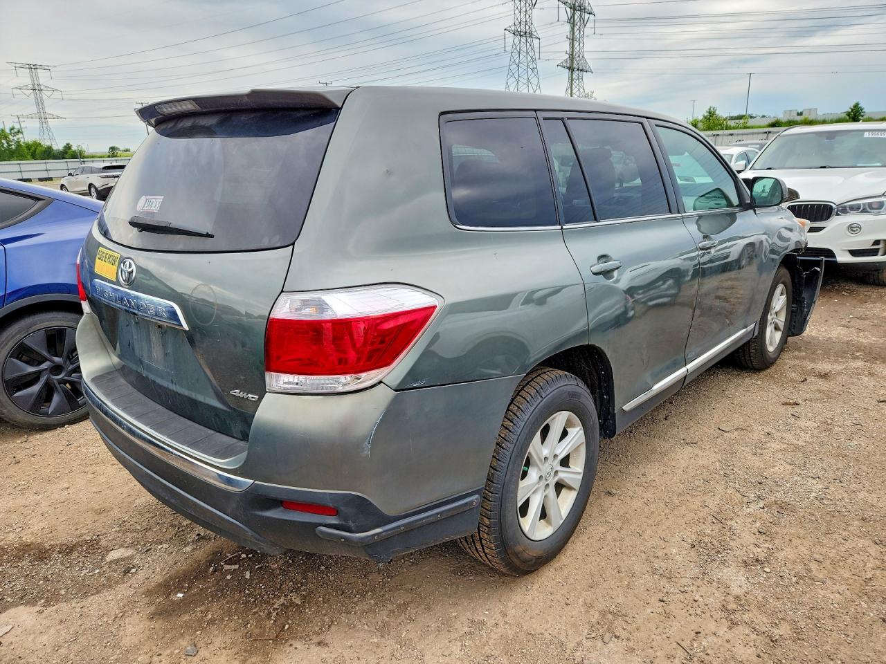 2013 Toyota Highlander Base Green vin: 5TDBK3EHXDS216668