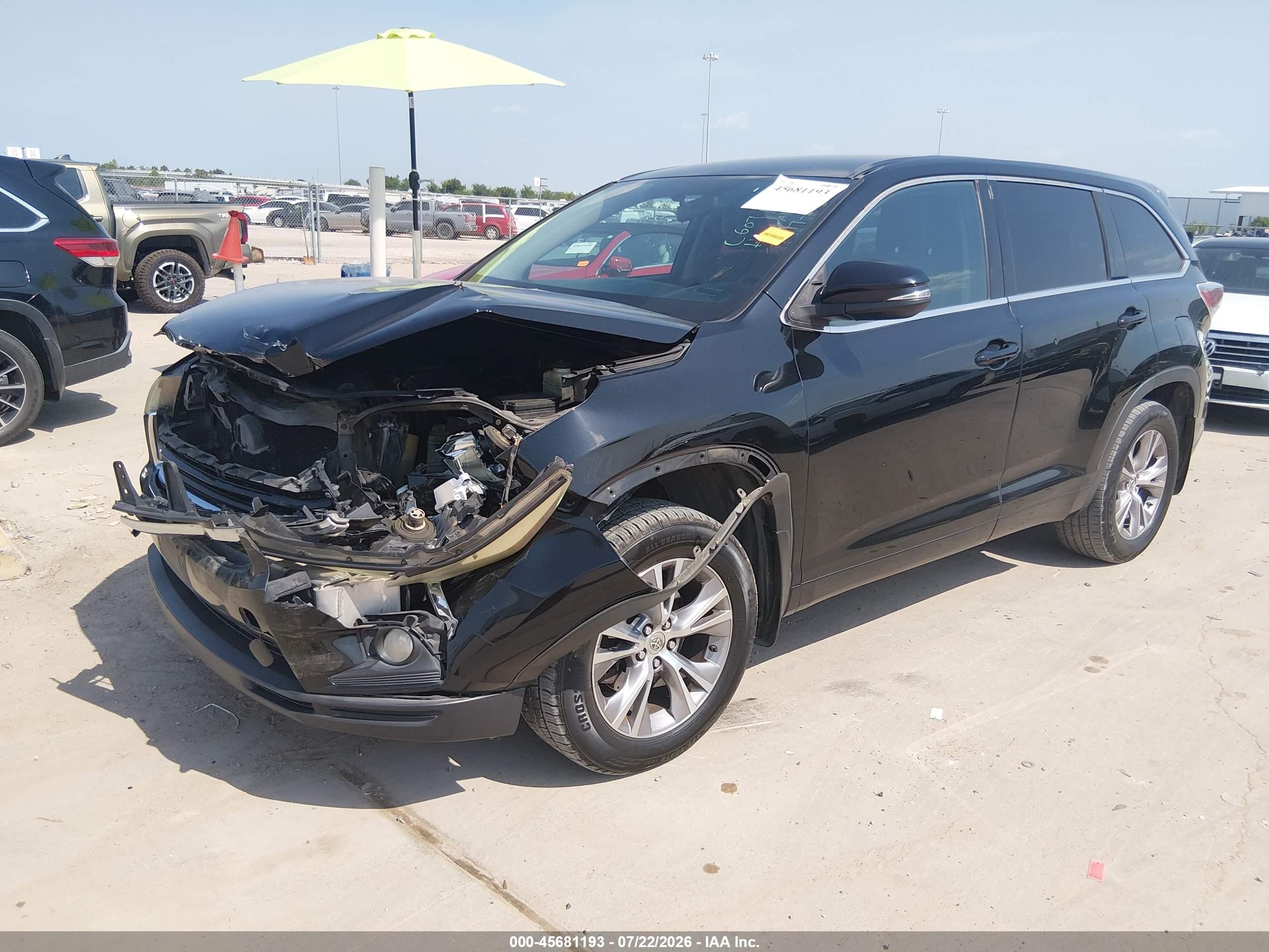 2015 Toyota Highlander Le Plus V6 Black vin: 5TDBKRFH0FS143329